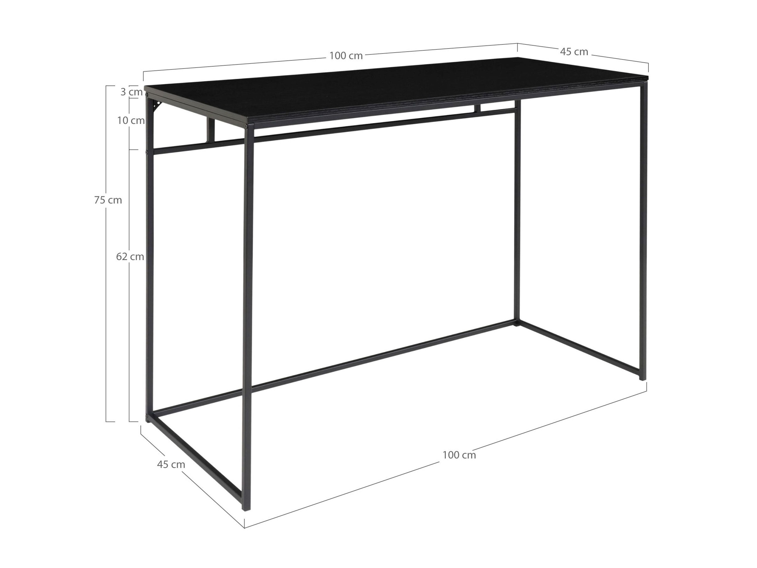 Bürotisch Sorbeni 108 (Schwarz)