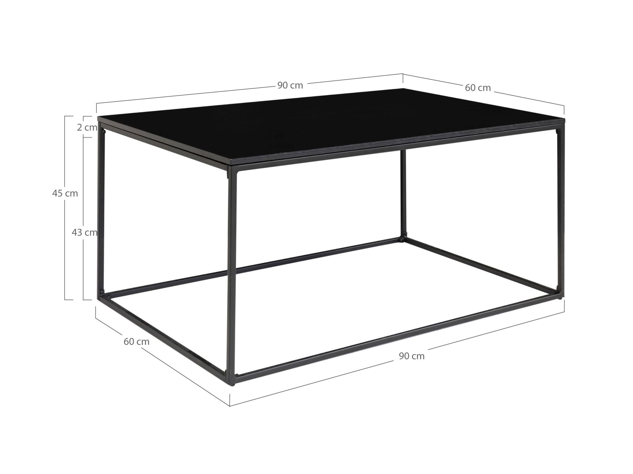 Couchtisch Sorbeni 113 (Schwarz)