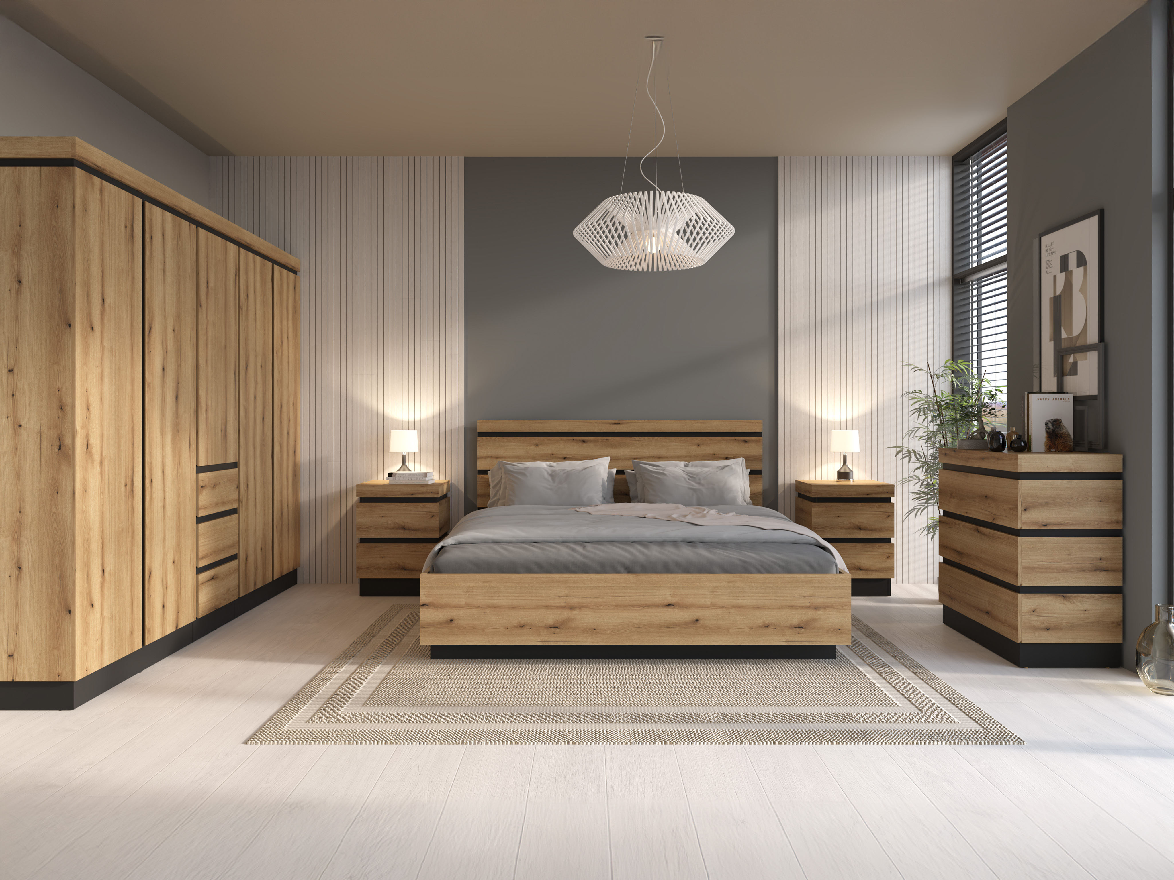 Schlafzimmer-Set Enocira 133 (Ja)