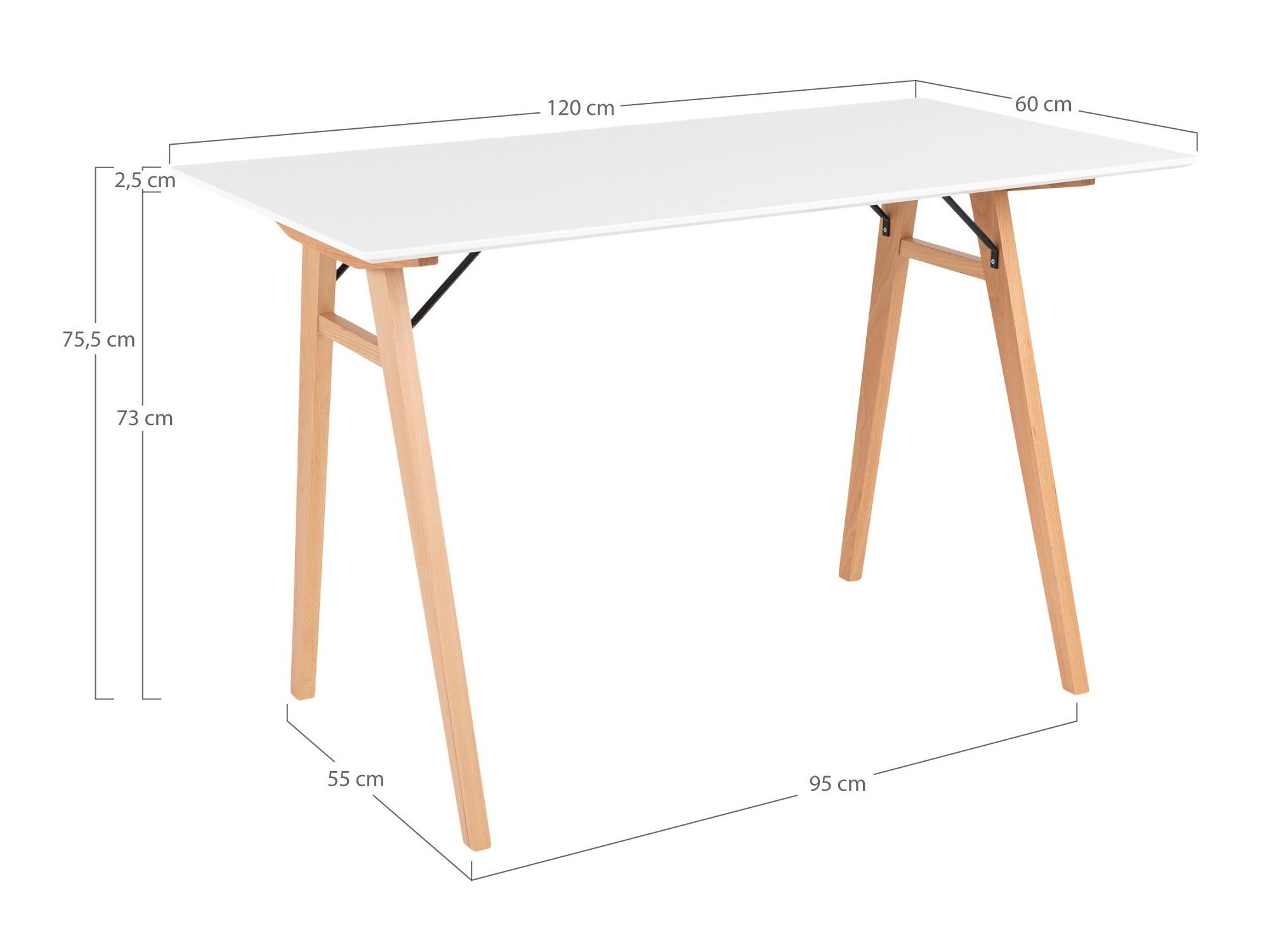 Bürotisch Brea 109 (Schwarz)