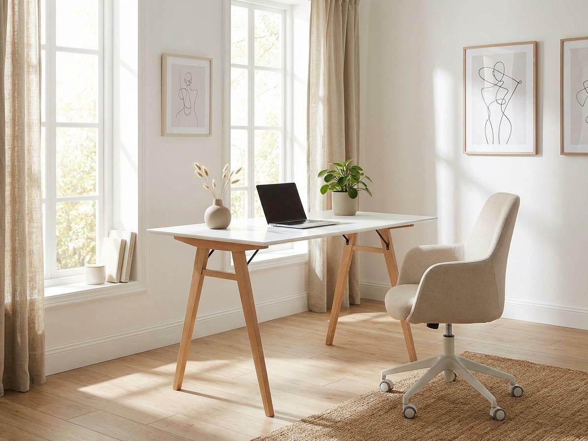 Bürotisch Brea 109 (Weiss + Eichenholzoptik)