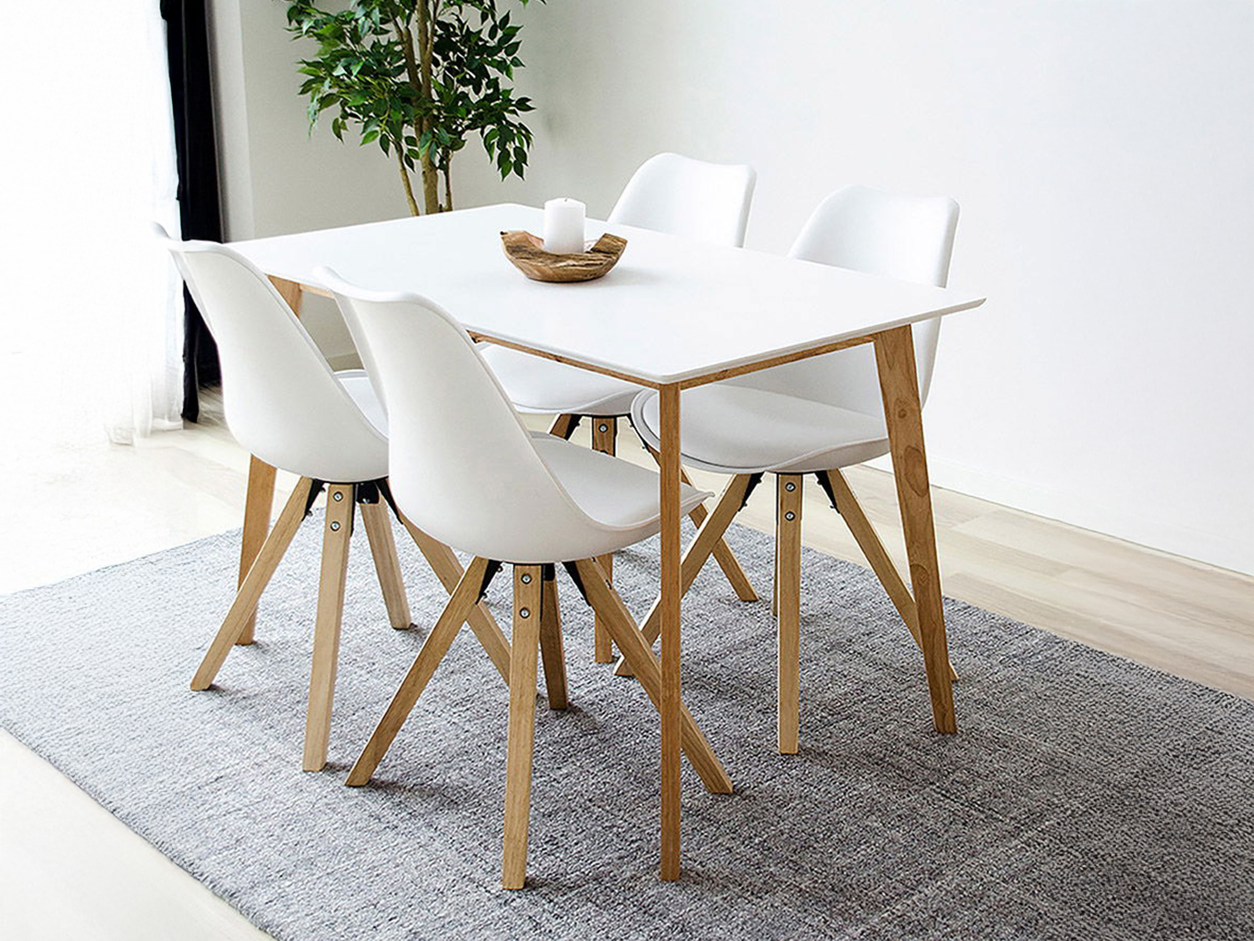 Tisch Brea 111 (Weiss + Eichenholzoptik)