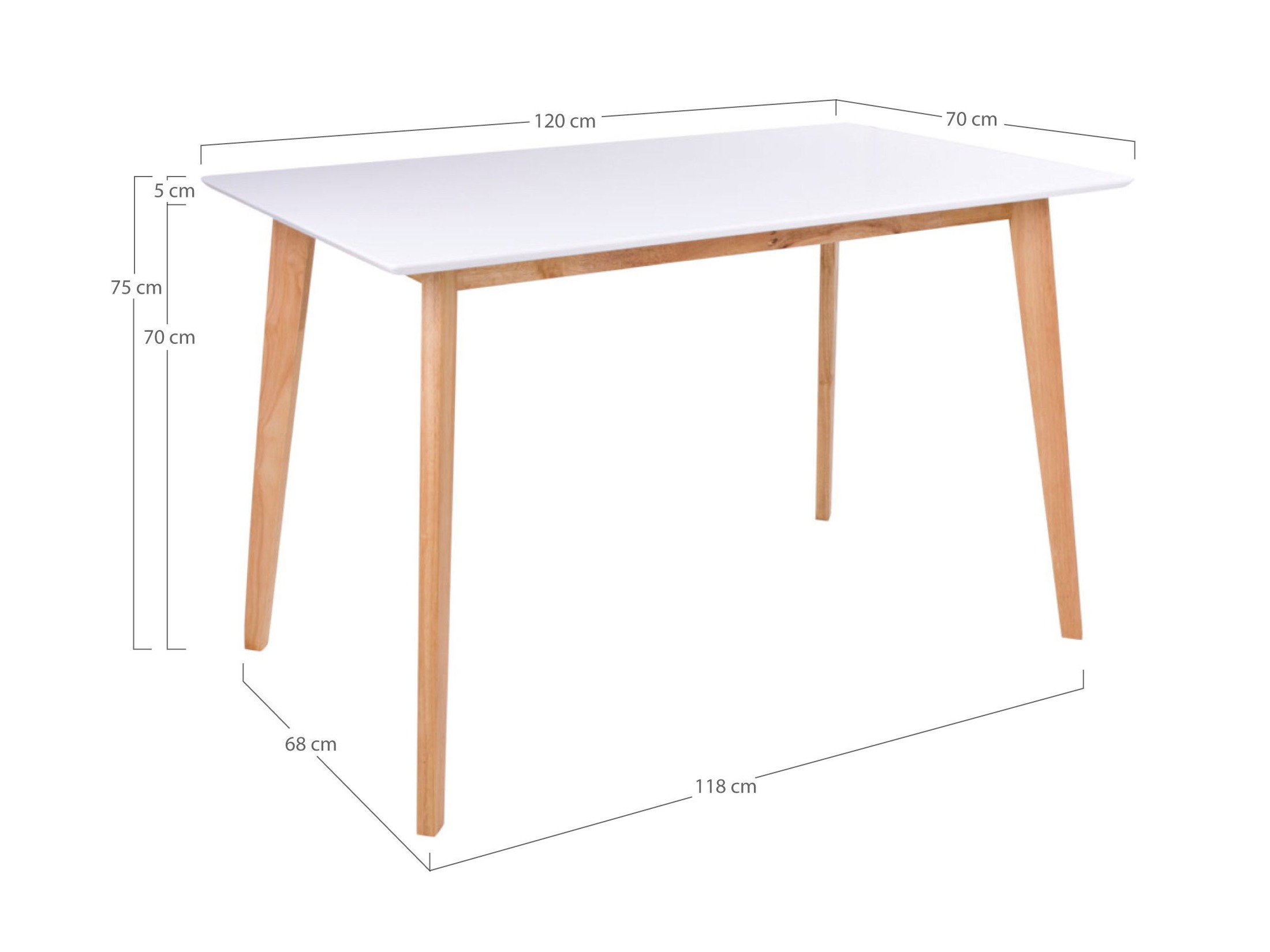 Tisch Brea 111 (Weiss + Eichenholzoptik)