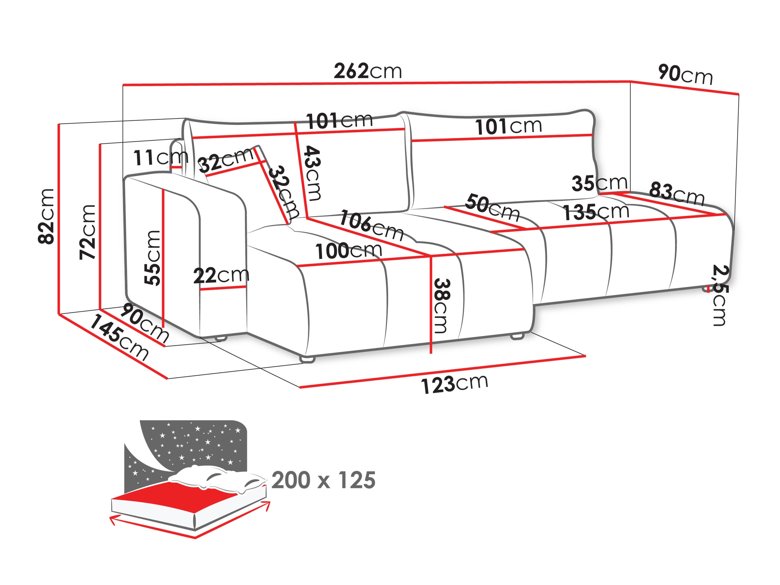 Ecksofa SD2345 mit beschädigter verpackung