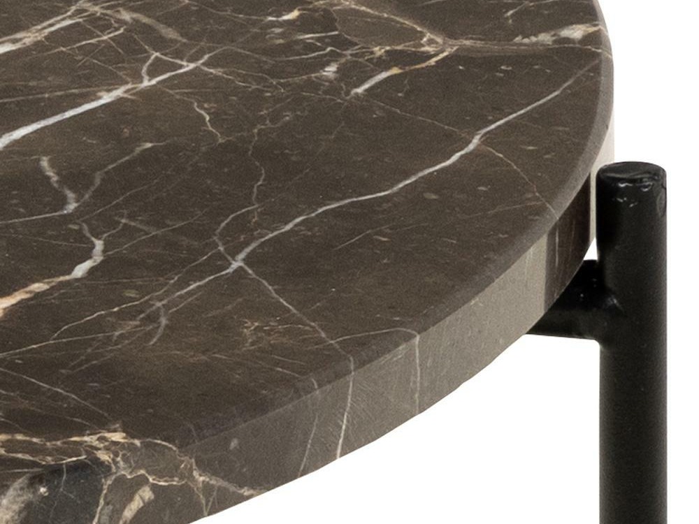 Beistelltisch Norsica 608 (Brauner Marmor + Schwarz)