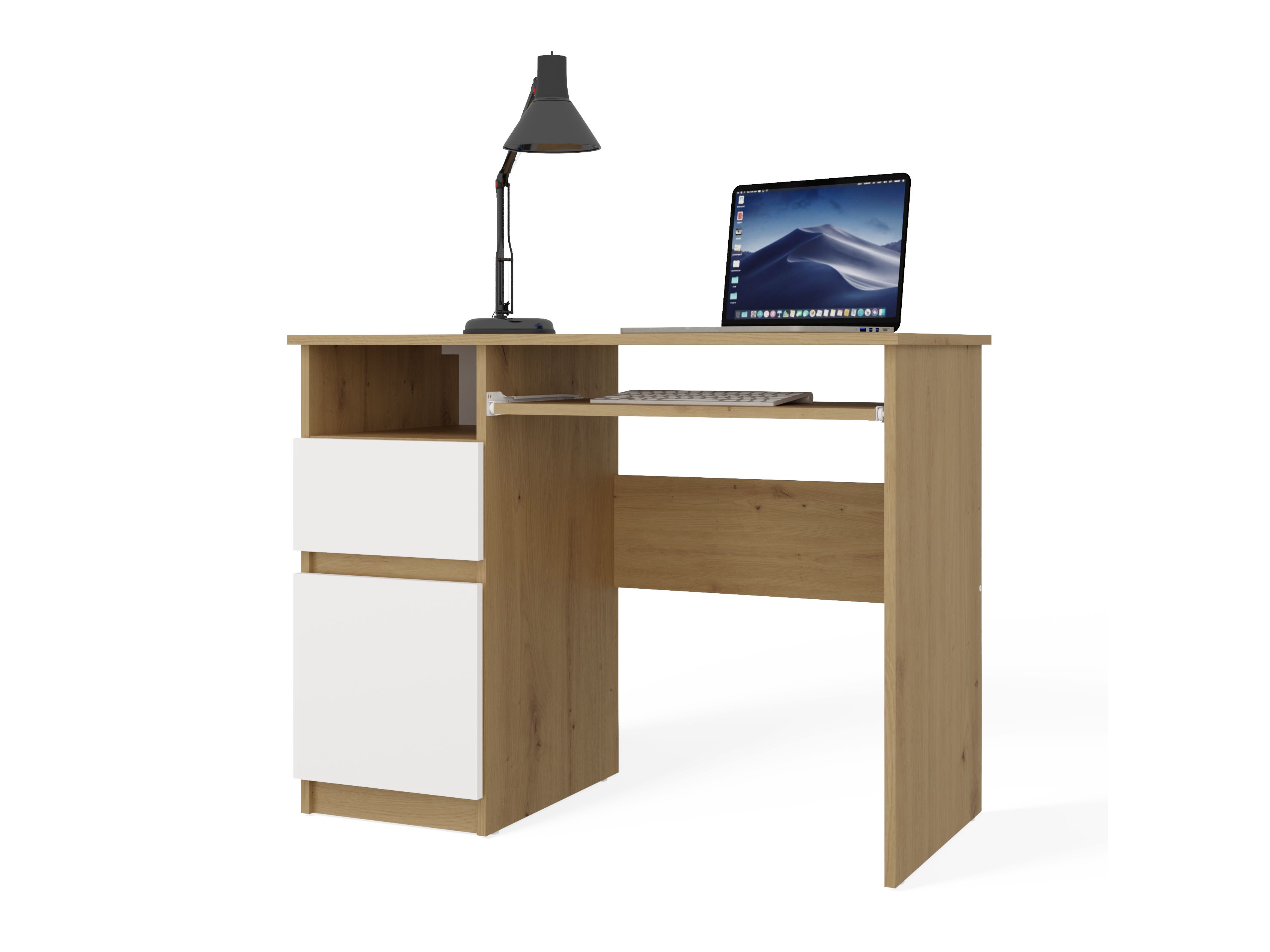 Bürotisch Mandeville 269 (Artisan Eichenholzoptik + Weiss)