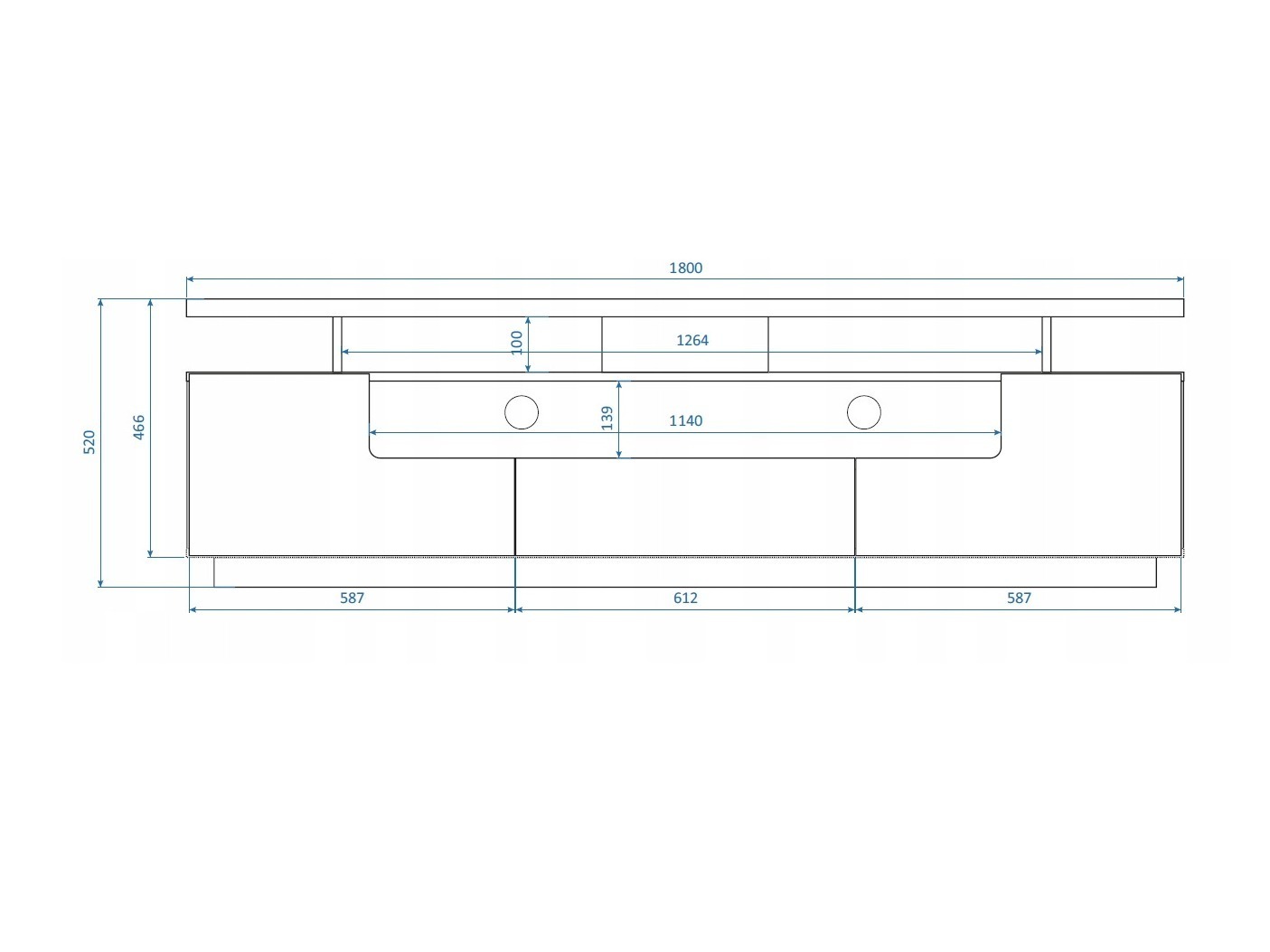 TV-Möbel Buffalo 175 (Weiss glänzend)