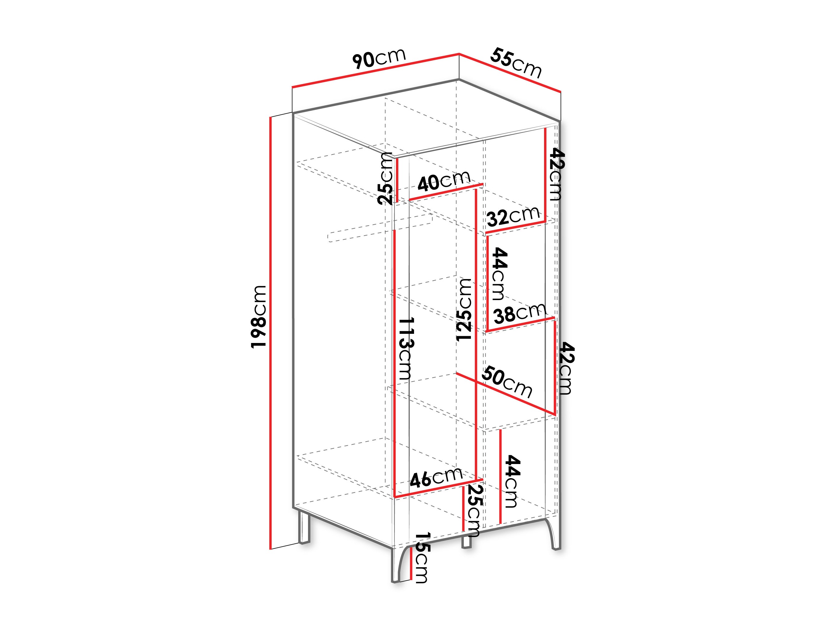 Kleiderschrank Mavtoru 106 (Schwarz)