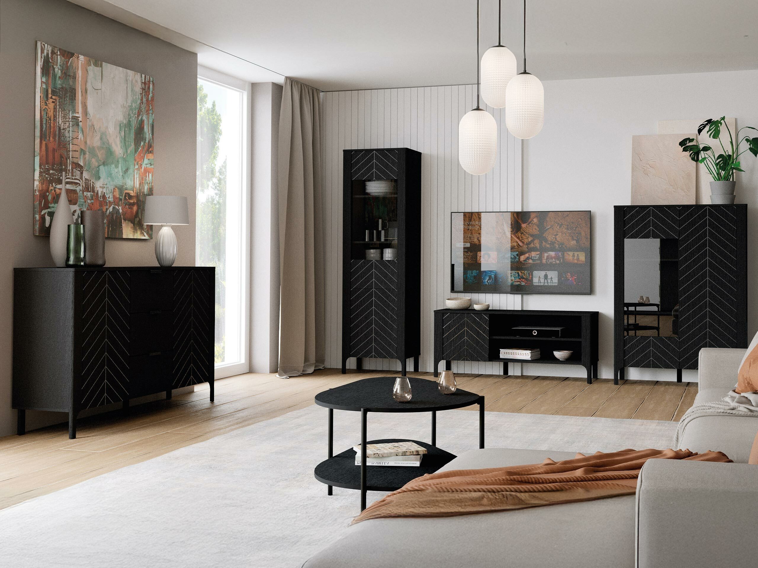 TV-Möbel Mavtoru 107 (Schwarz)