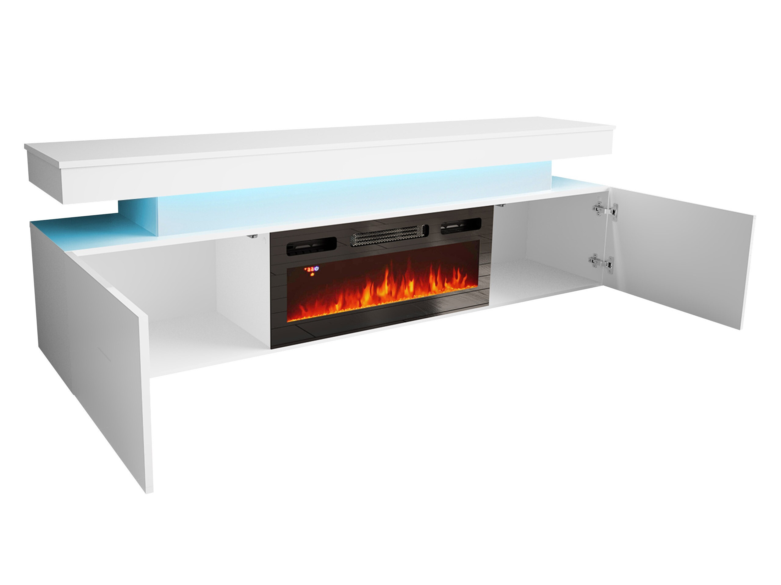 TV-Möbel Monfero 104 (Schwarz + Schwarz glänzend)