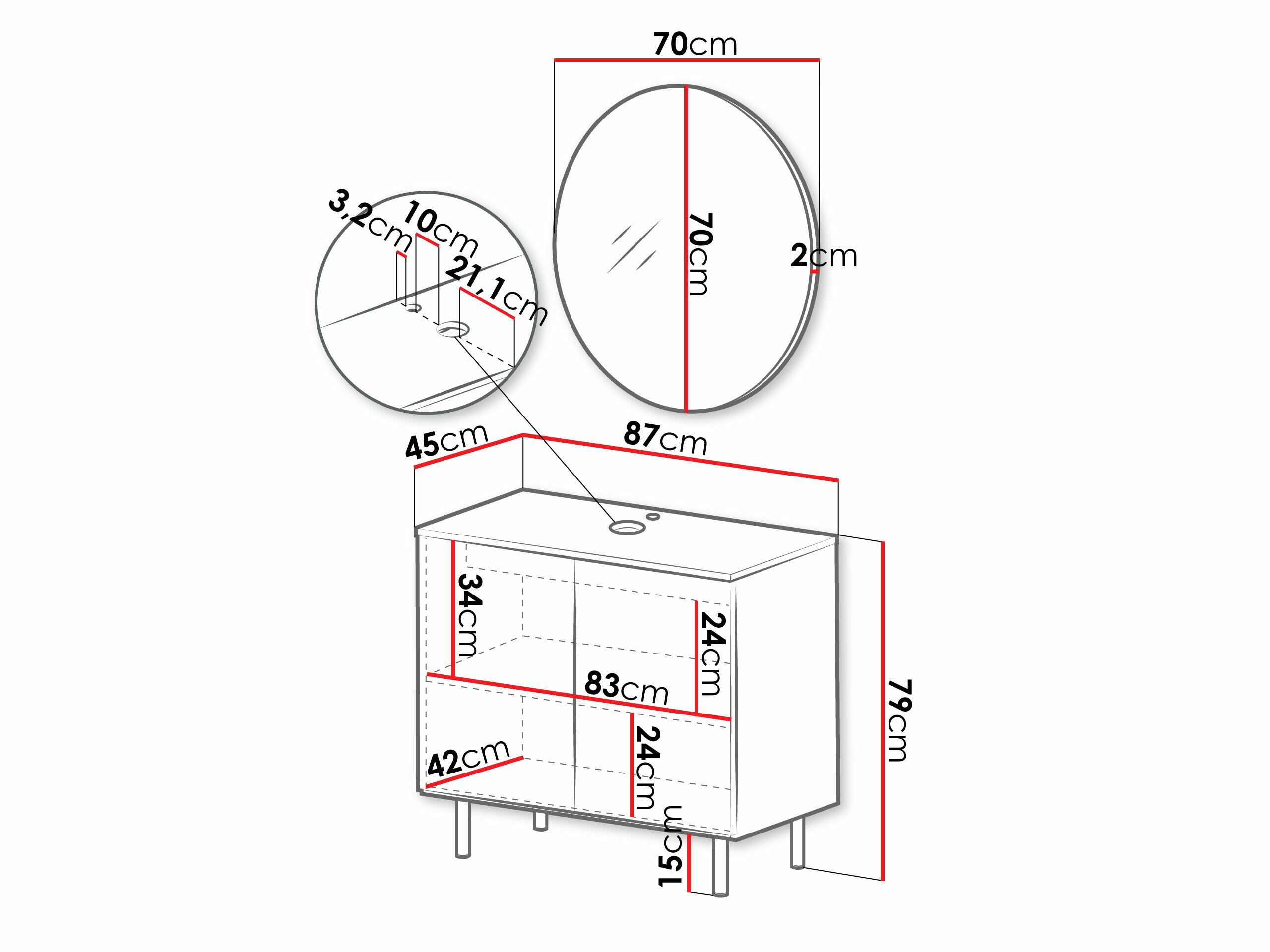 Badezimmer-Set Virdomi 109 (Kaschmir)