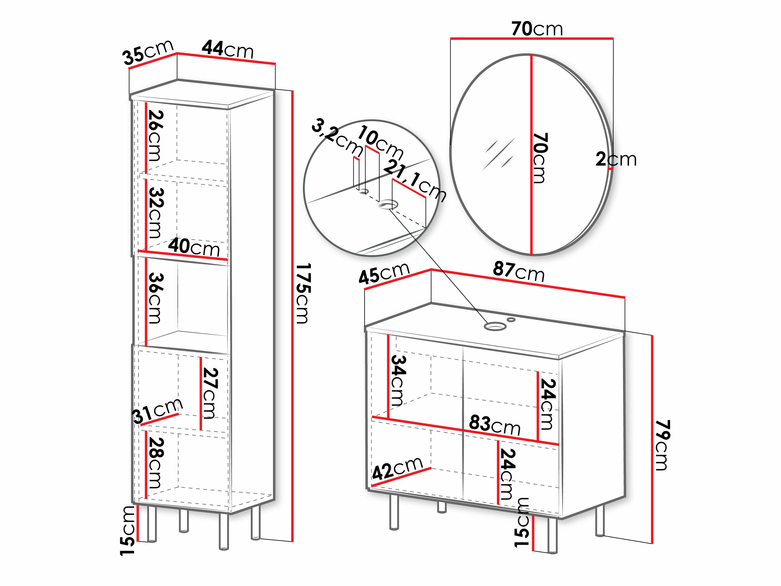 Badezimmer-Set Virdomi 111 (Kaschmir)