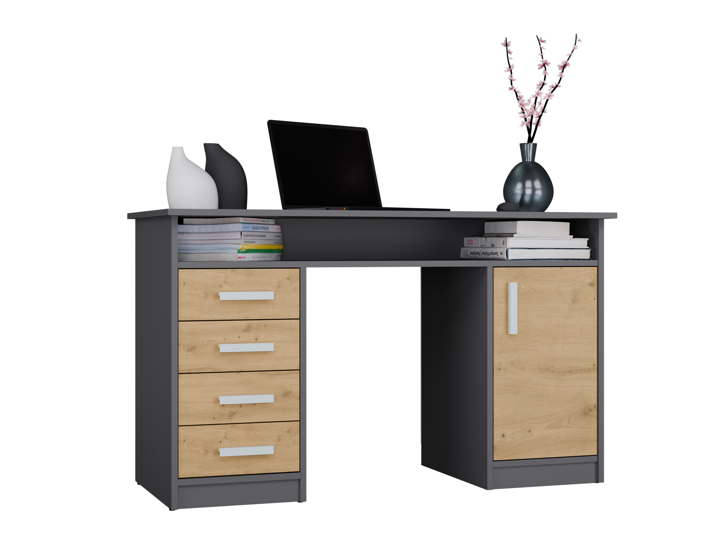 Bürotisch Mandeville 329 (Artisan Eichenholzoptik + Anthrazit)