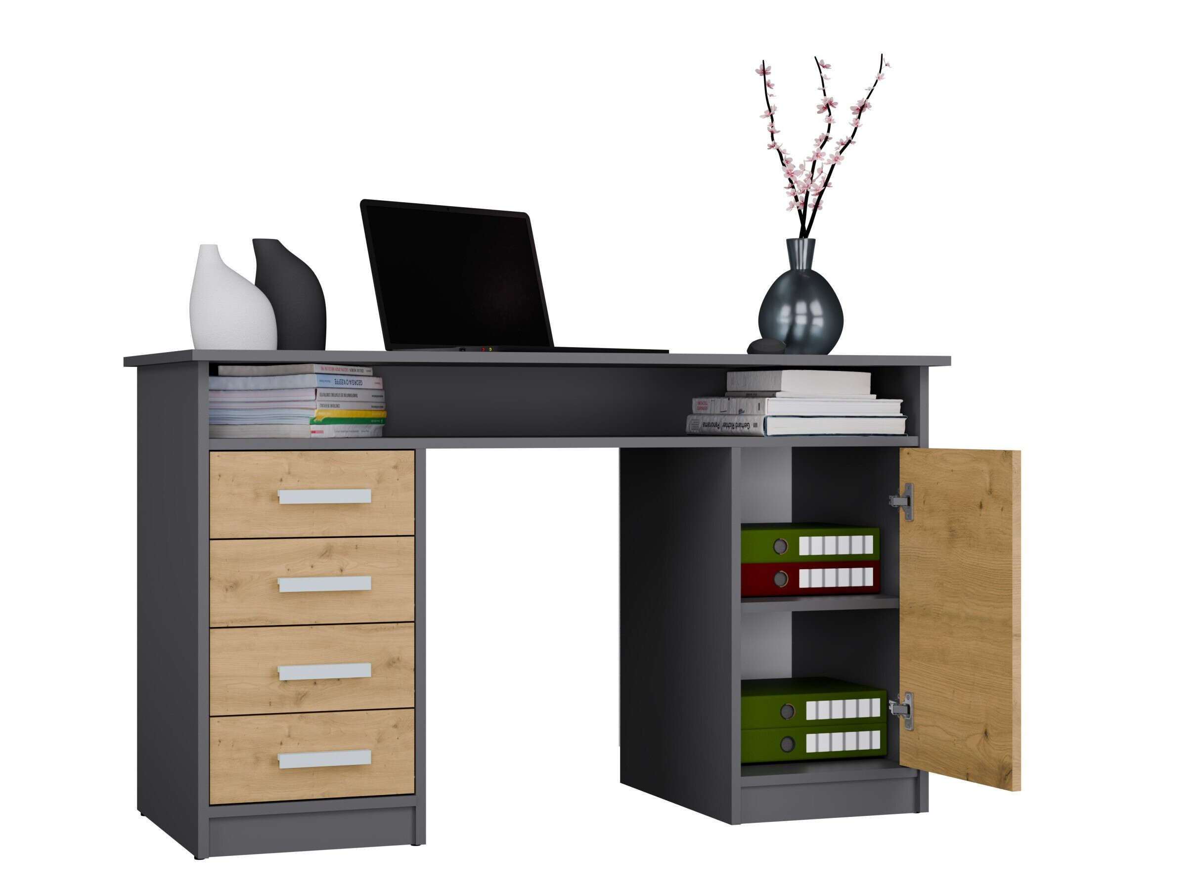 Bürotisch Mandeville 329 (Artisan Eichenholzoptik + Anthrazit)