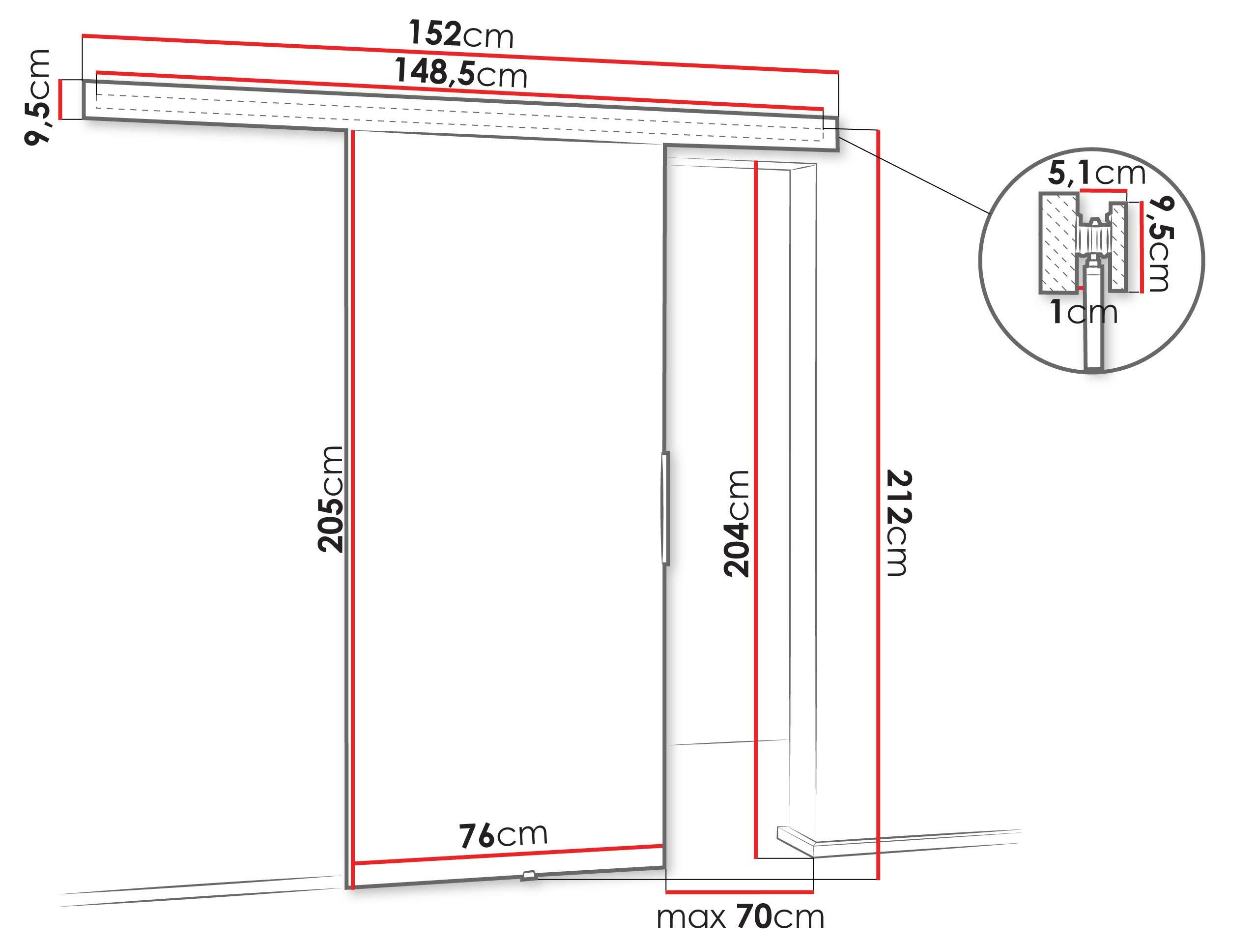 Schwebetür Dover 217 (Weiss)