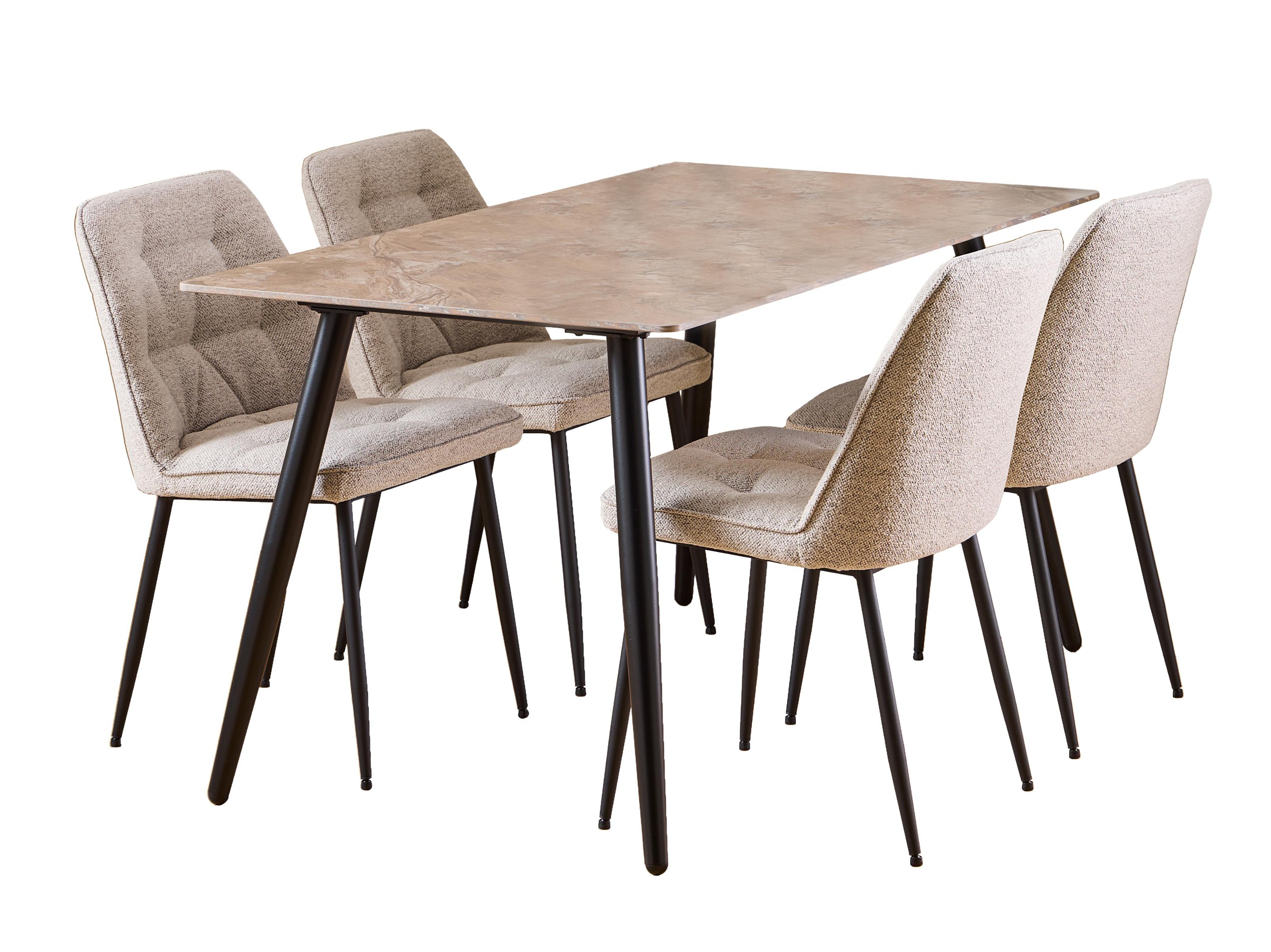 Essgruppe Norsica 1012 (Beige + Schwarz)