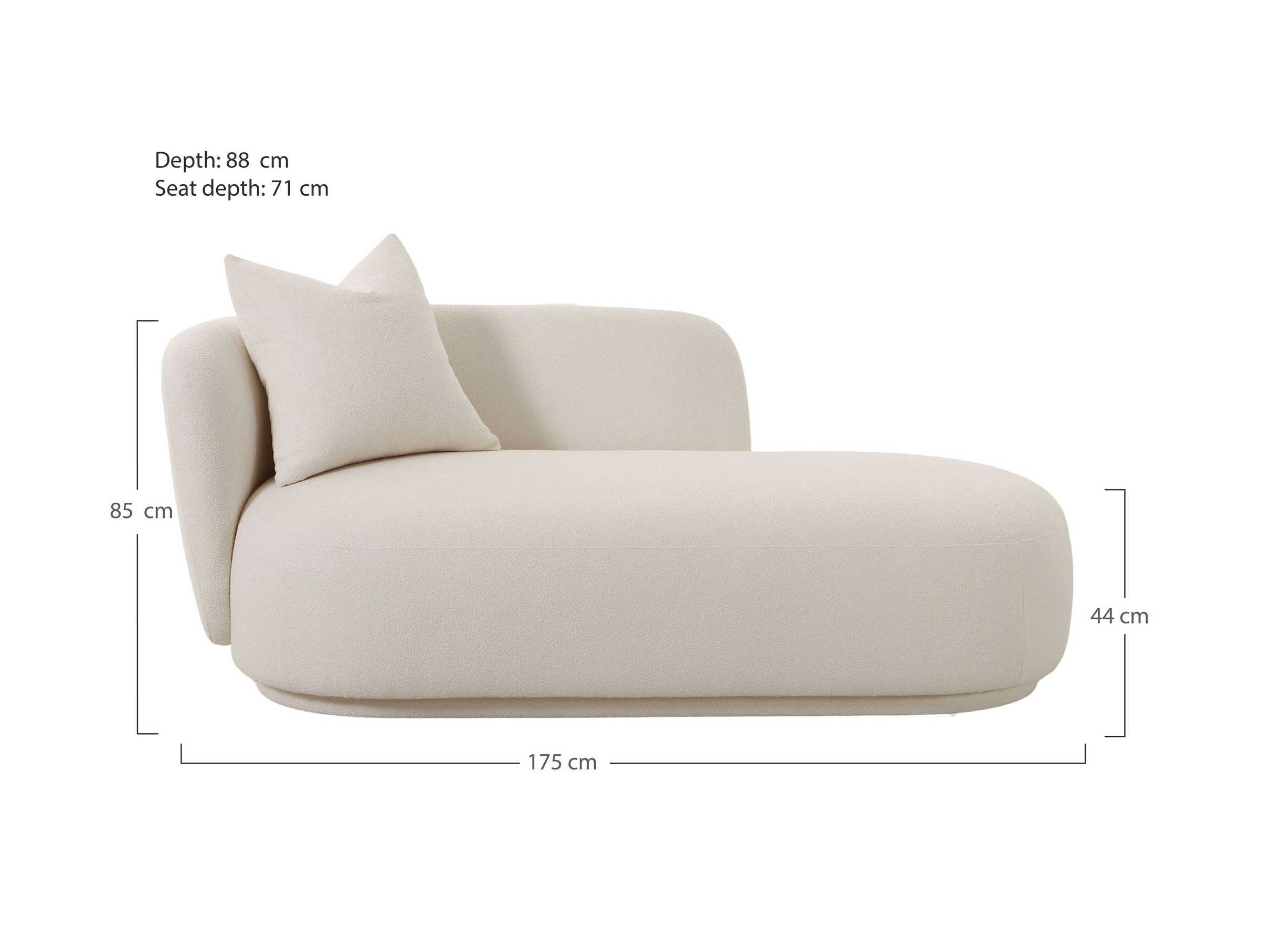 Chaiselongue Brea 199 (Hellbeige)