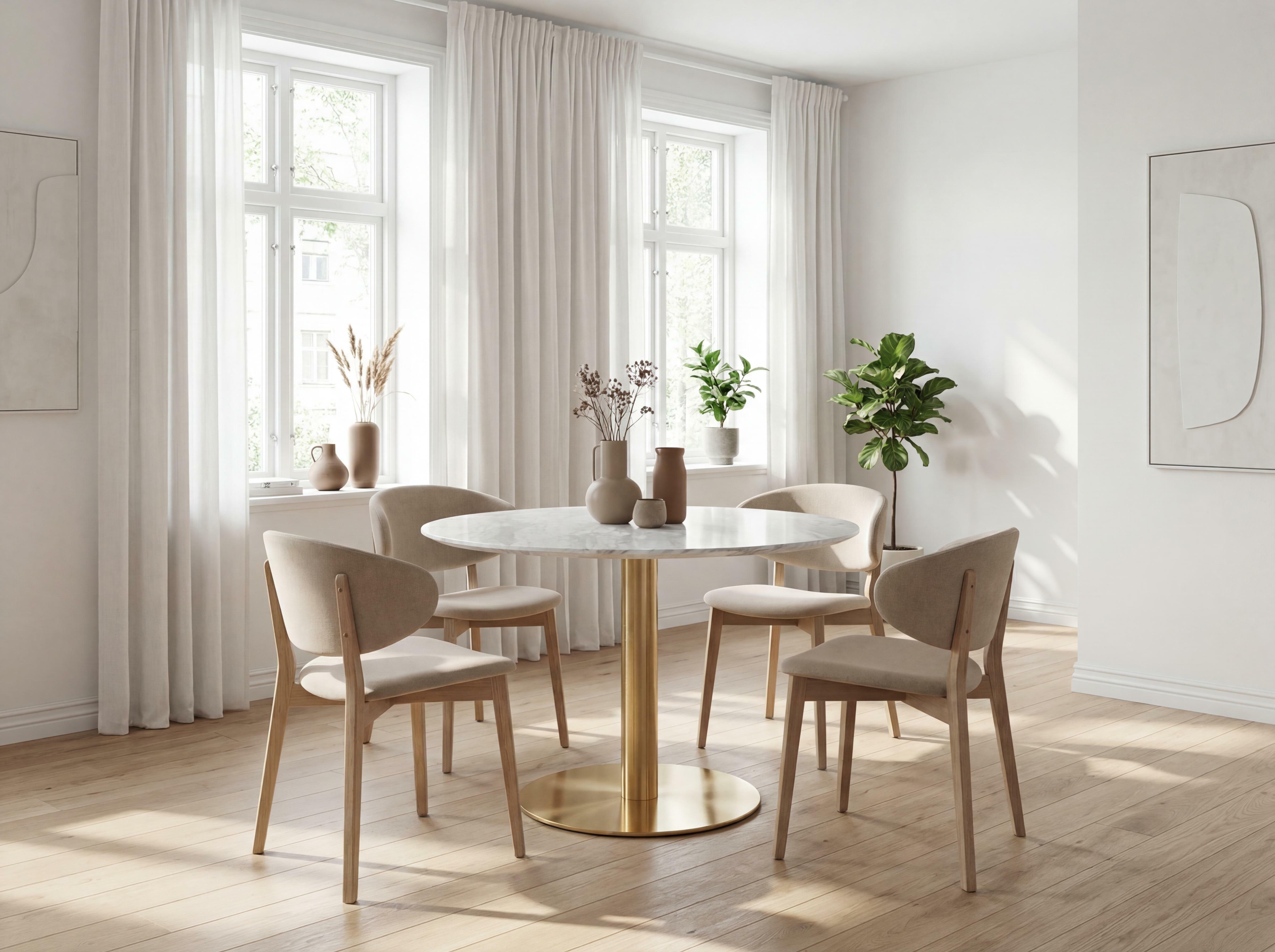 Tisch Elbelia 103 (Gold + Weisser Marmor)