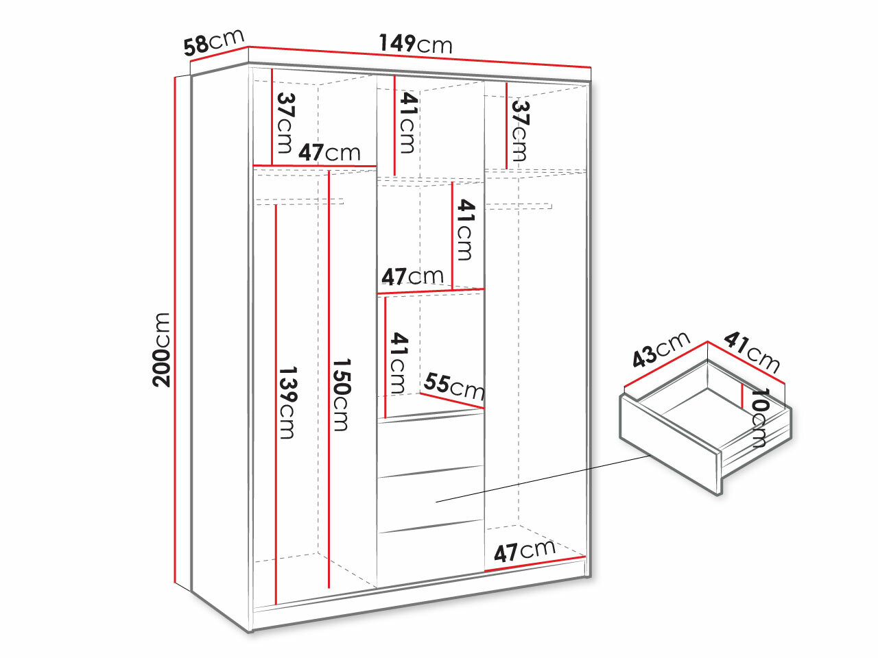 Kleiderschrank Lombala 103