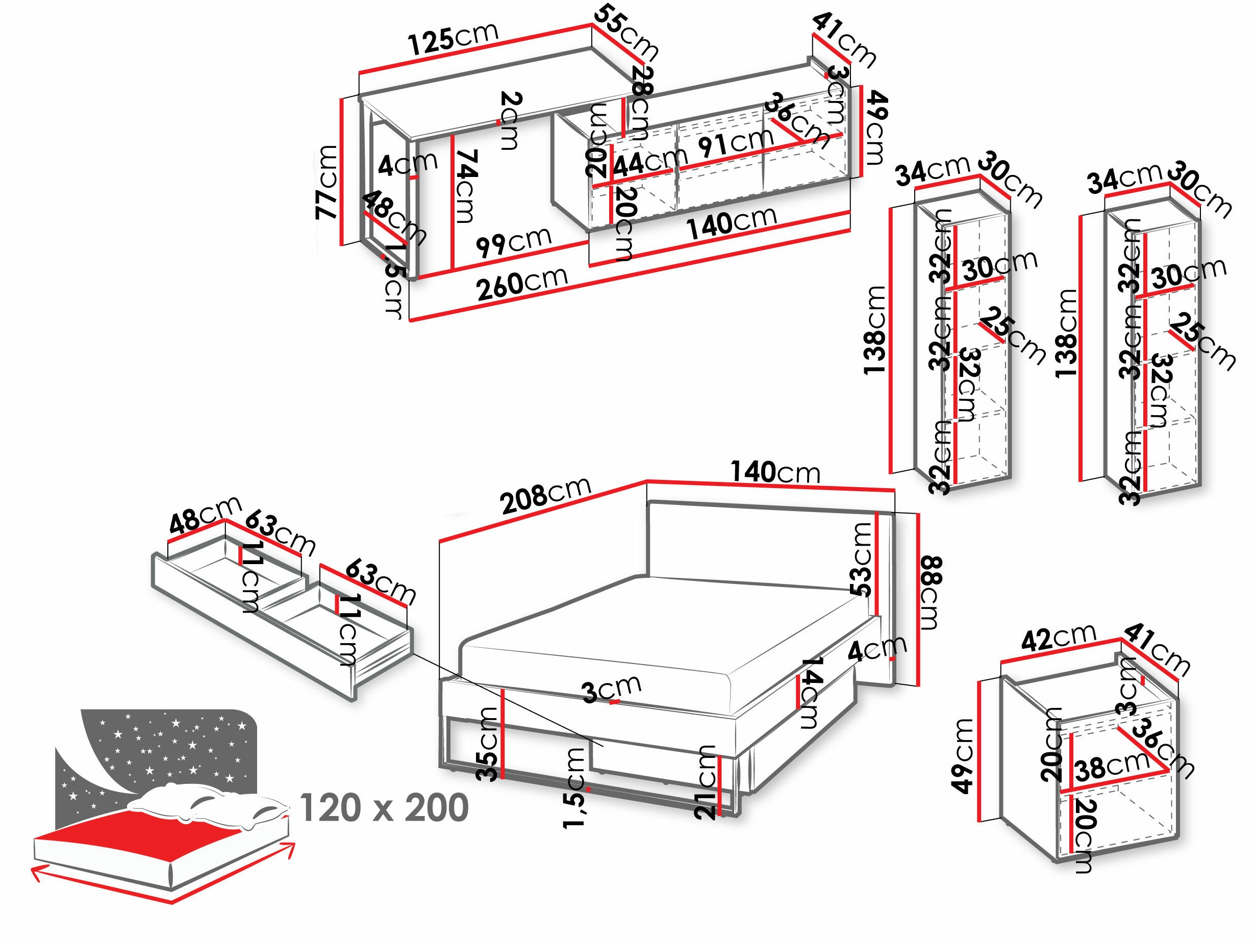 Schlafzimmer-Set Tivseva 114