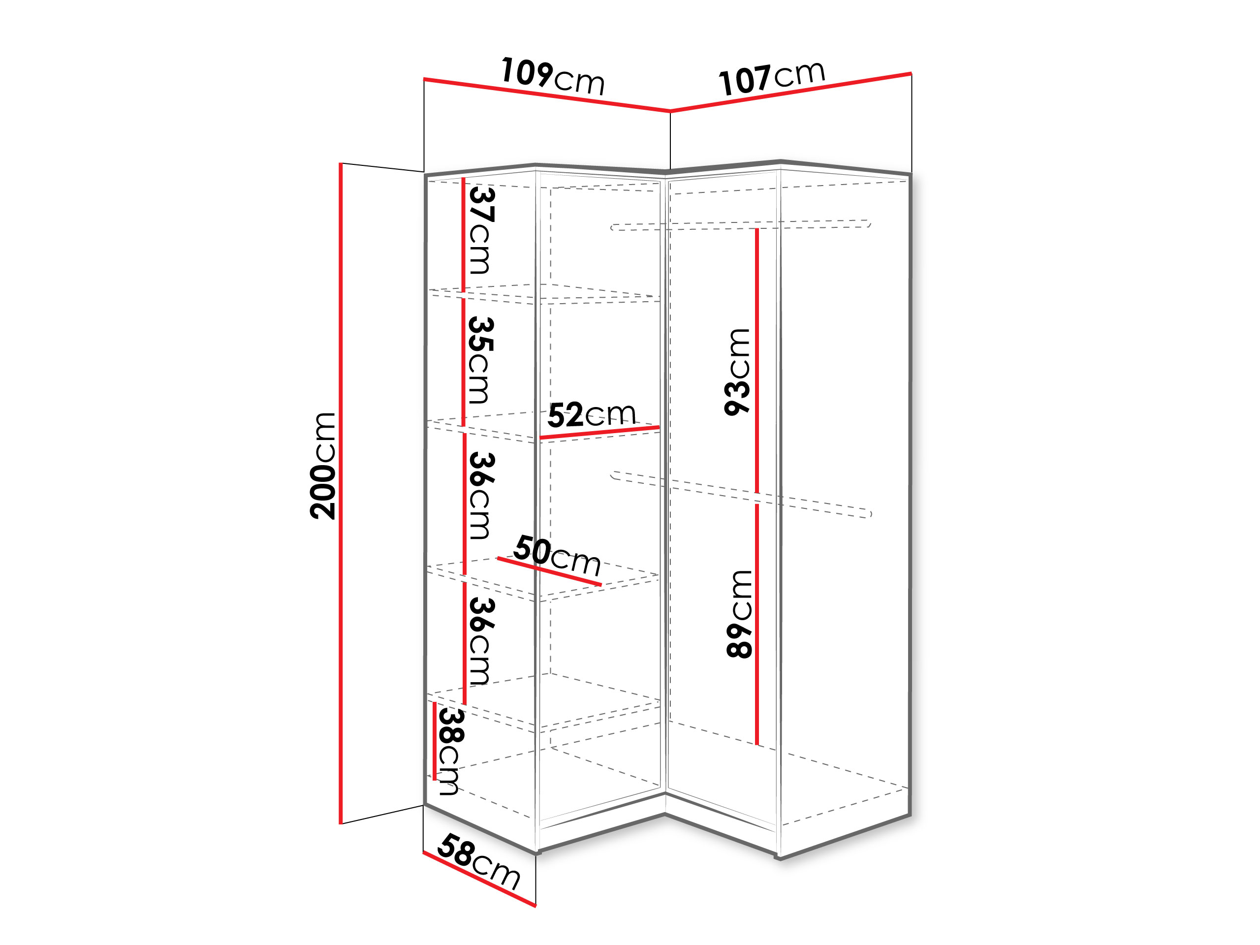 Eckkleiderschrank Lombala 113