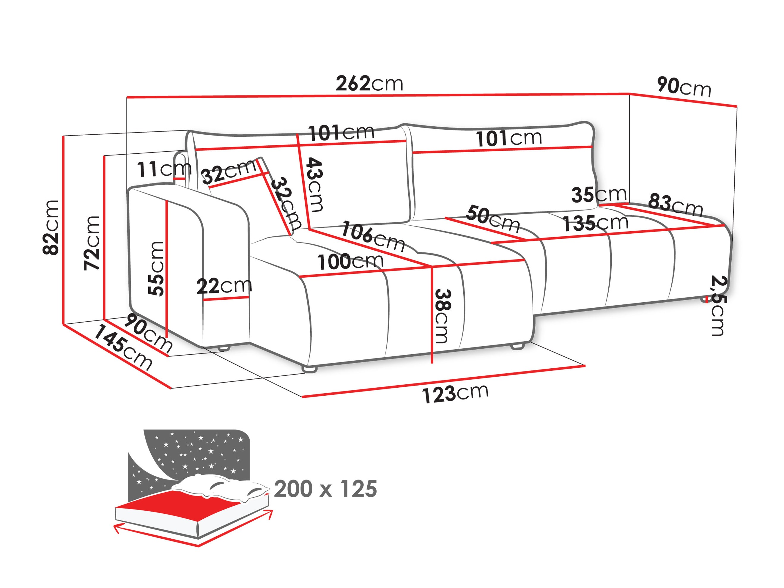 Ecksofa SD2385 mit beschädigter verpackung