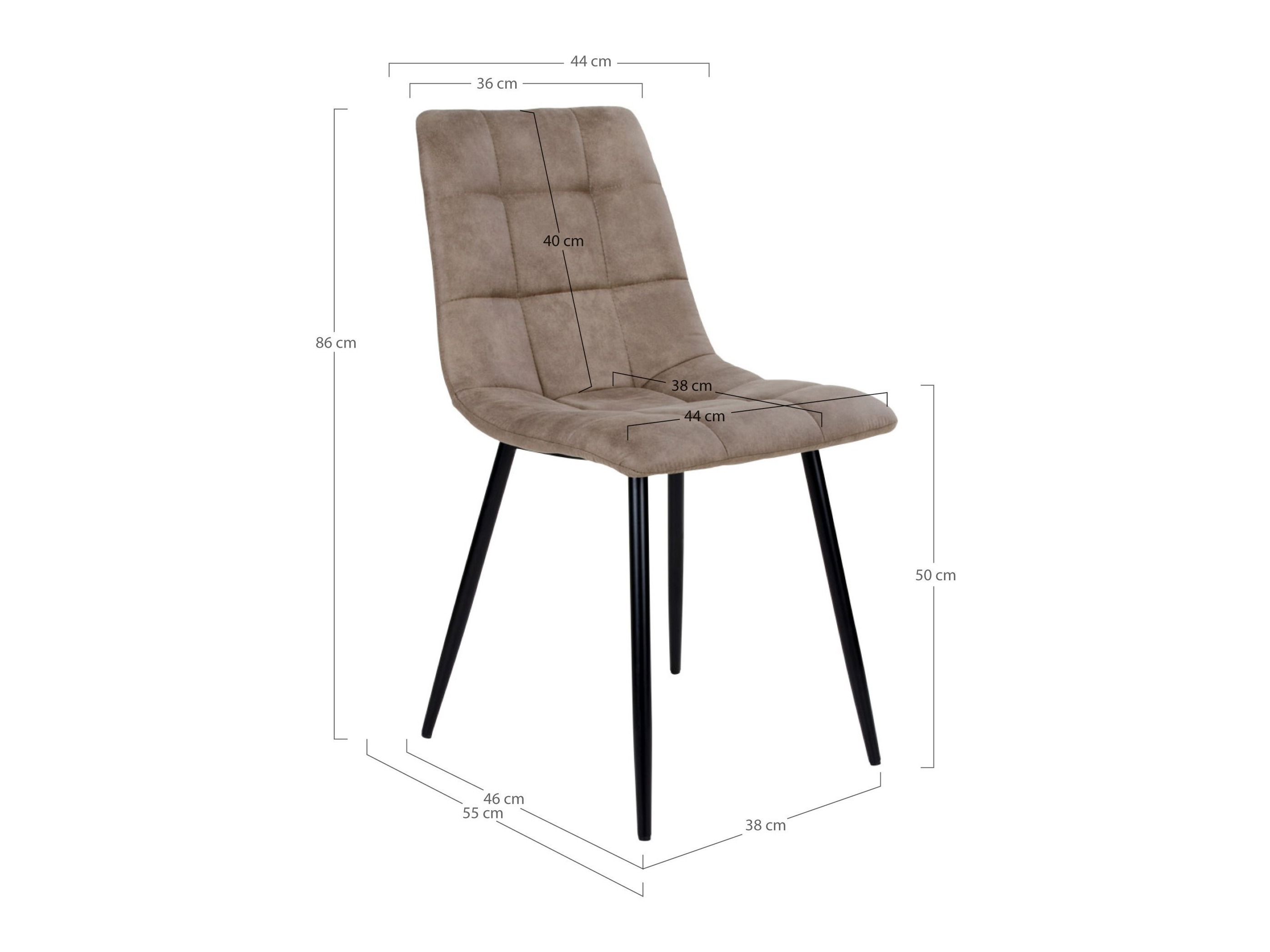 Stuhl Brea 227 (Schwarz + Hellbraun)