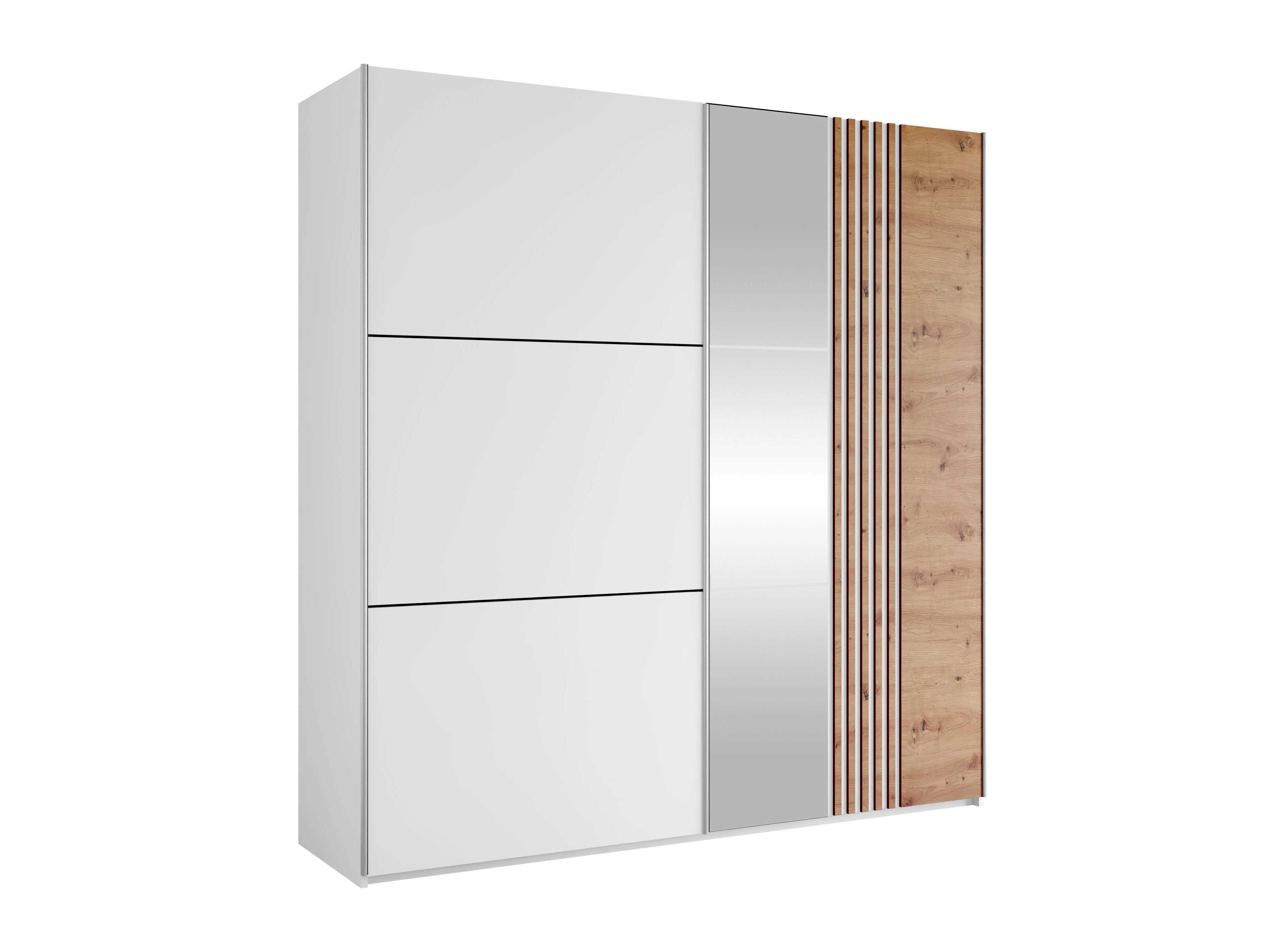 Kleiderschrank Honolulu 253 (Weiss + Wotan Eiche)
