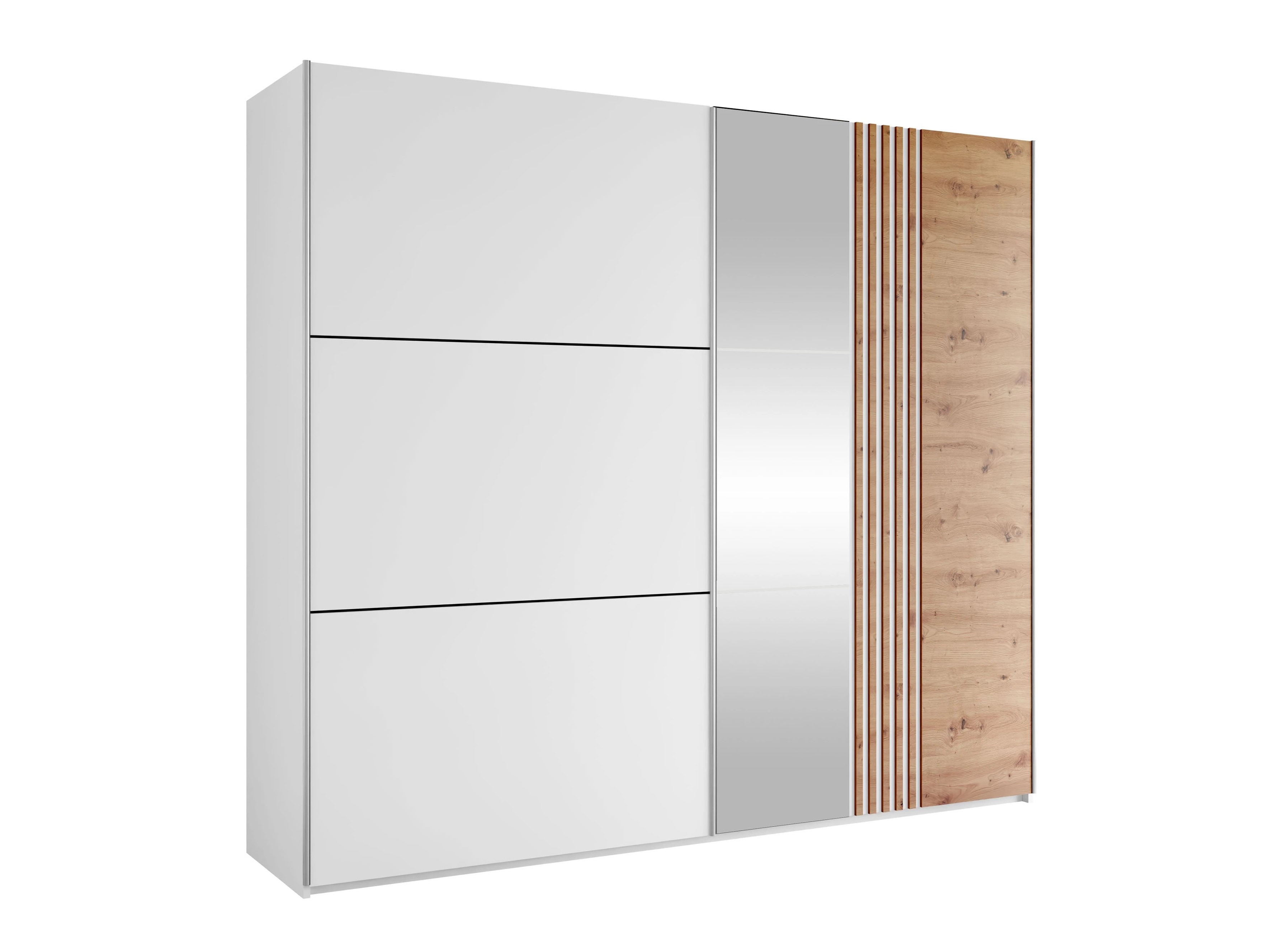 Kleiderschrank Honolulu 254 (Weiss + Wotan Eiche)