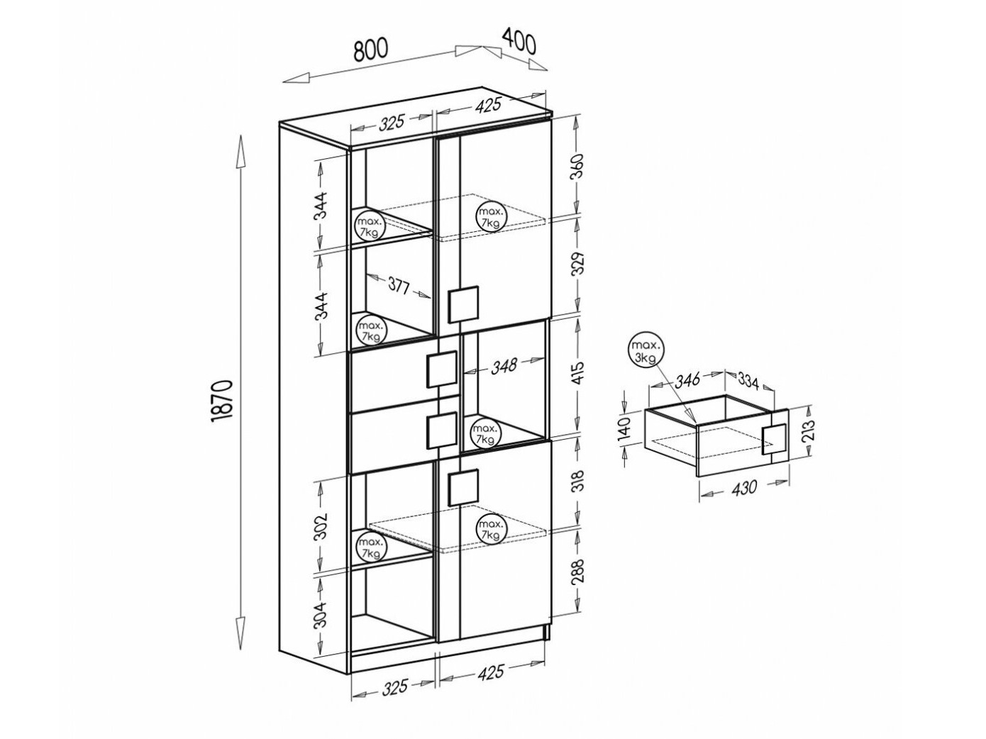 Regal Elmenou 101 (Weiss + Anthrazit)
