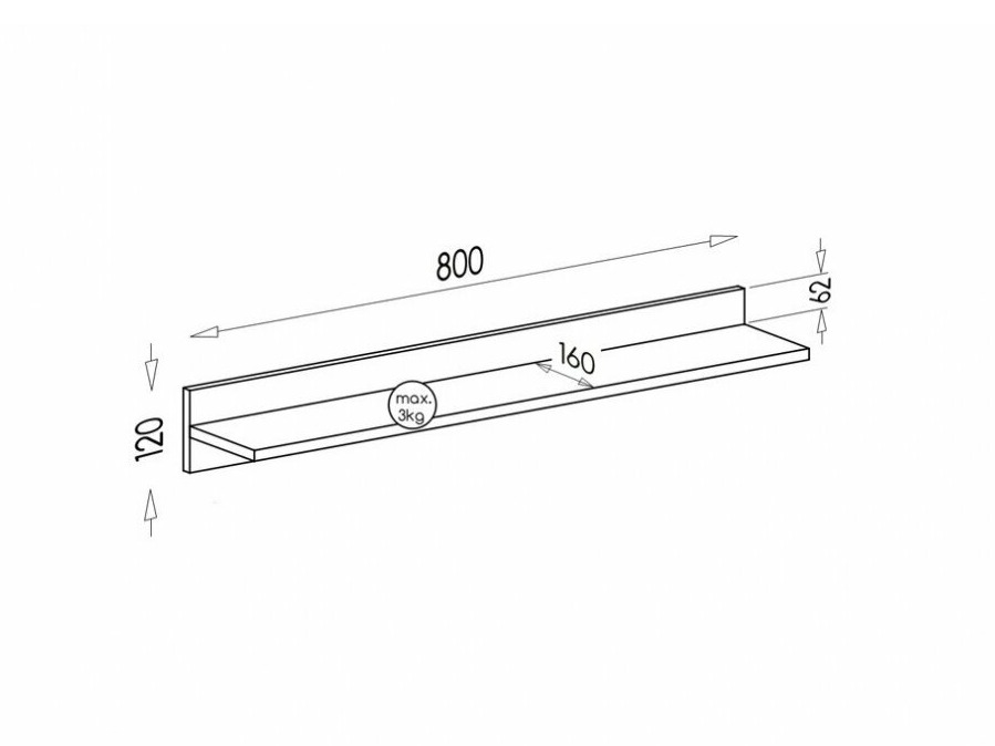 Wandregal Elmenou 104 (Anthrazit)