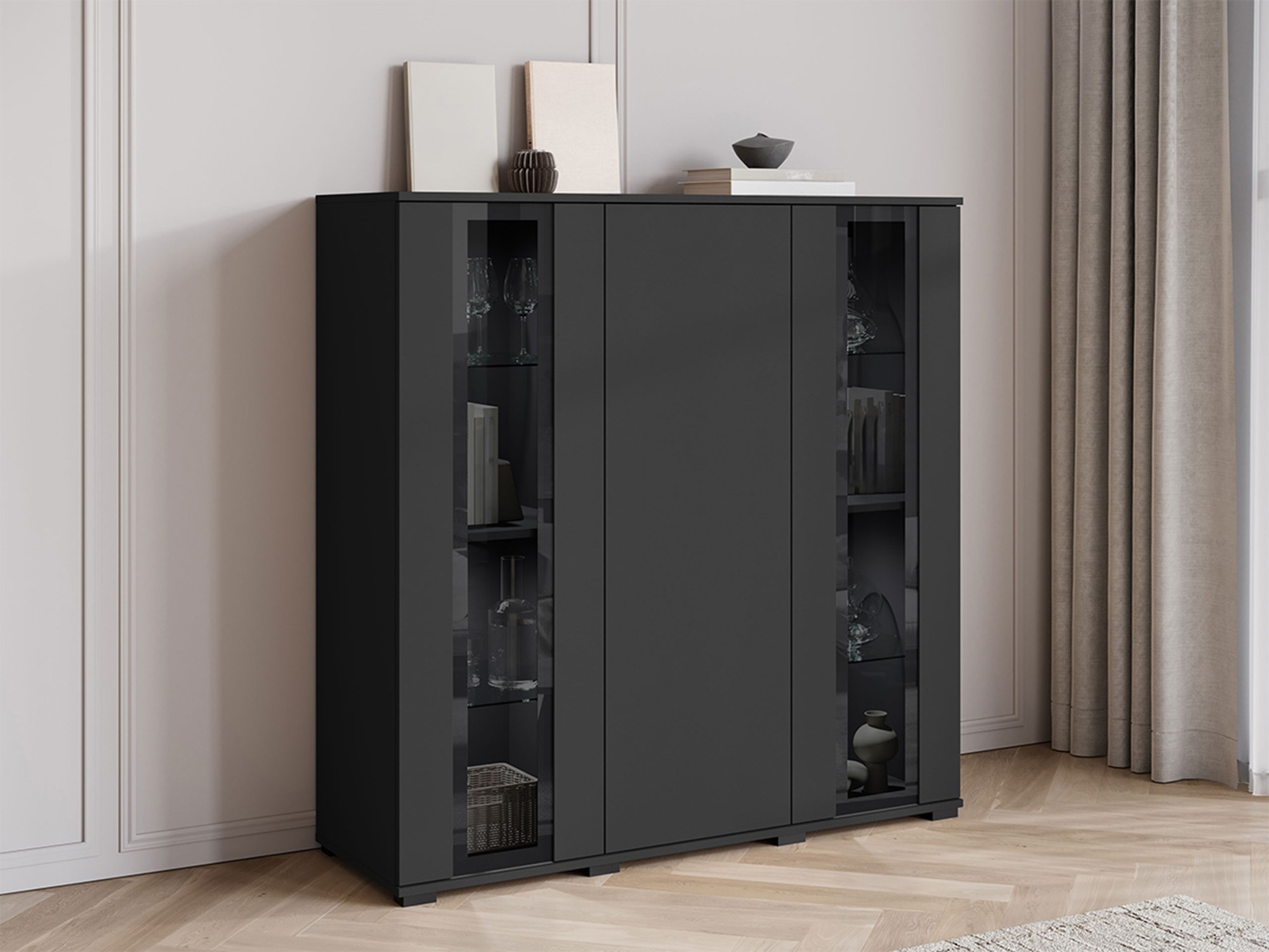 Sideboard Torcame 100 (Schwarz)