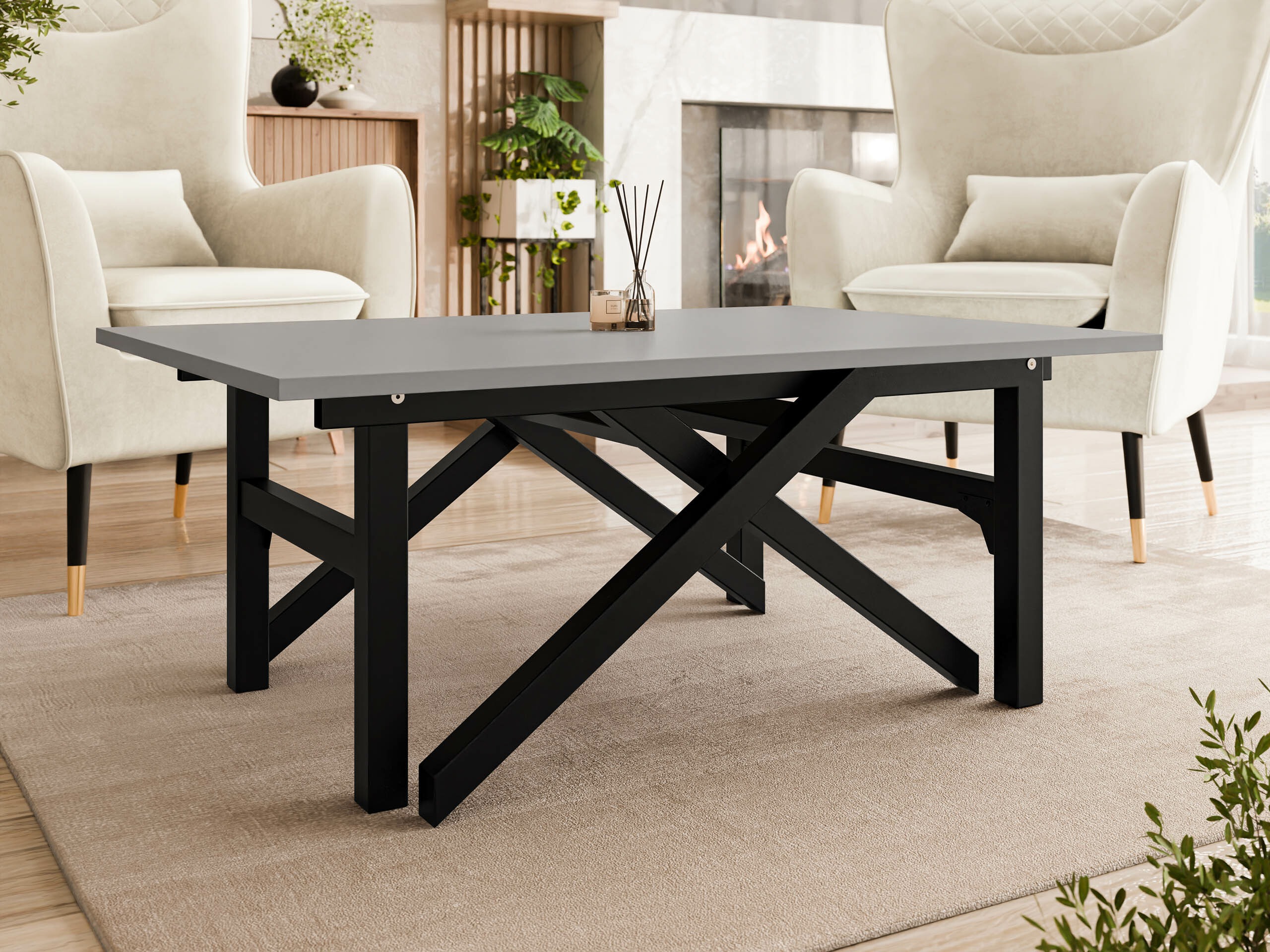 Couchtisch-Transformer Oswego 151 (Graphit + Schwarz)