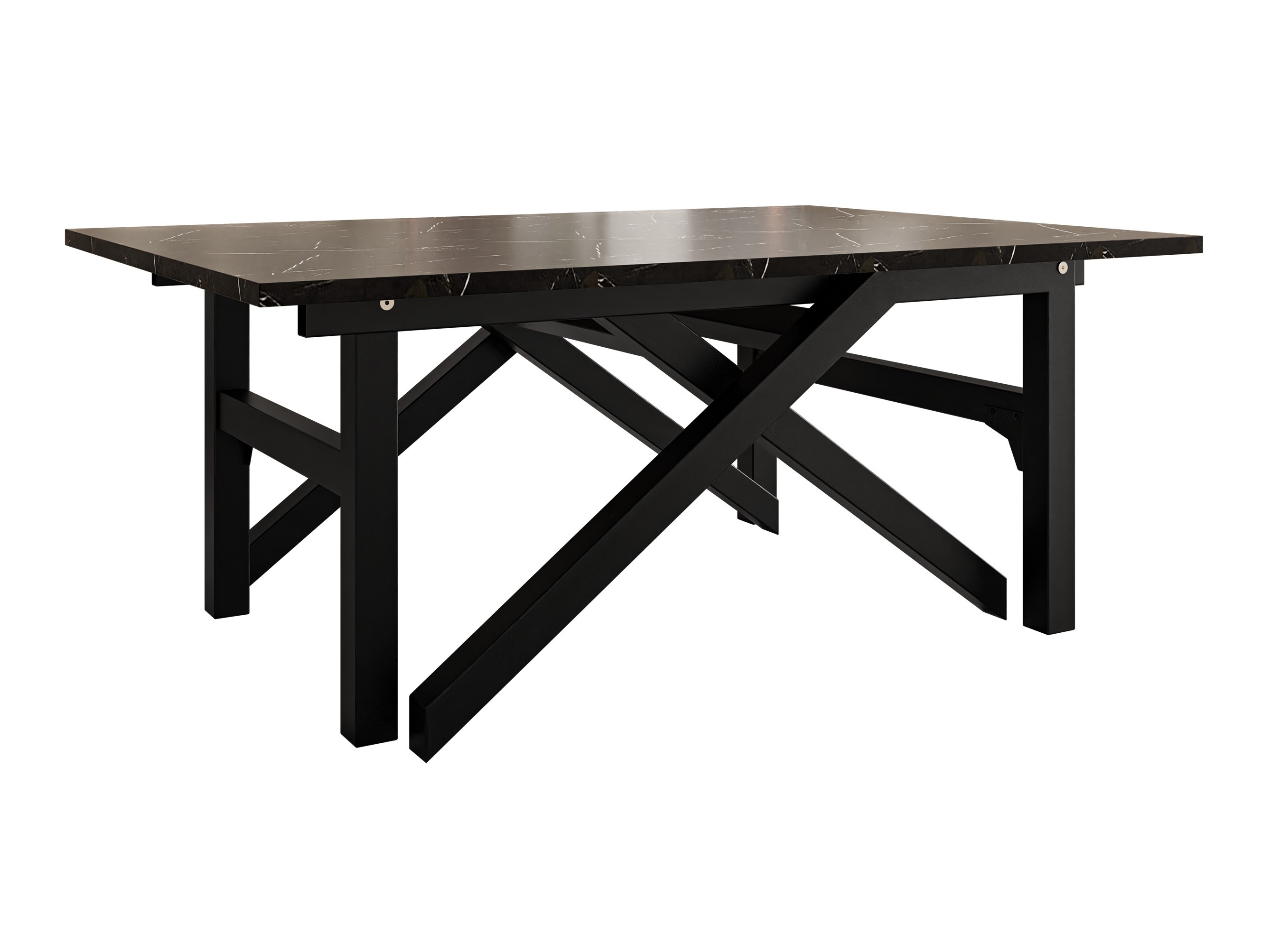 Couchtisch-Transformer Oswego 151 (Schwarzer Marmor + Schwarz)
