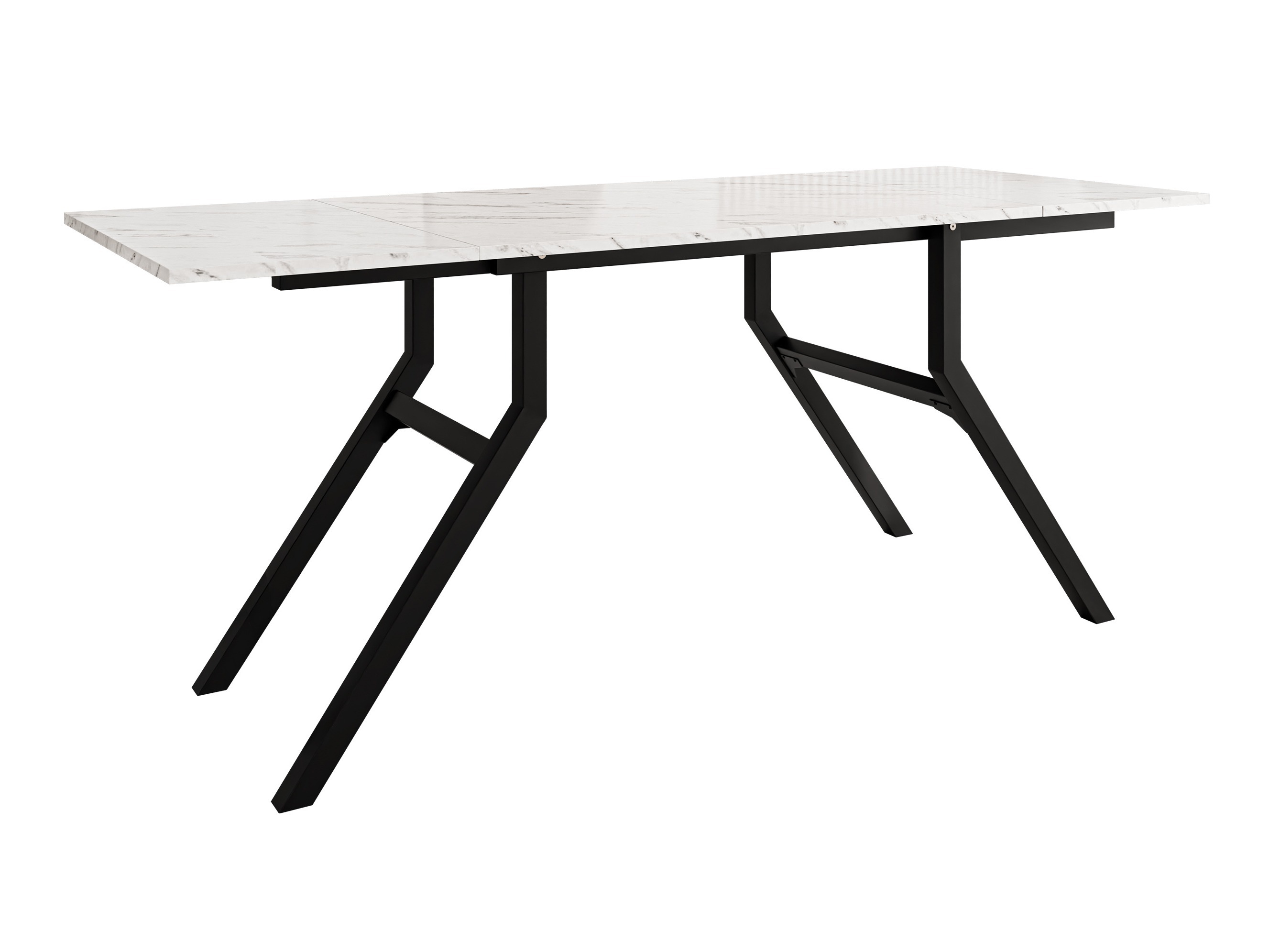 Couchtisch-Transformer Oswego 151 (Weisser Marmor + Schwarz)