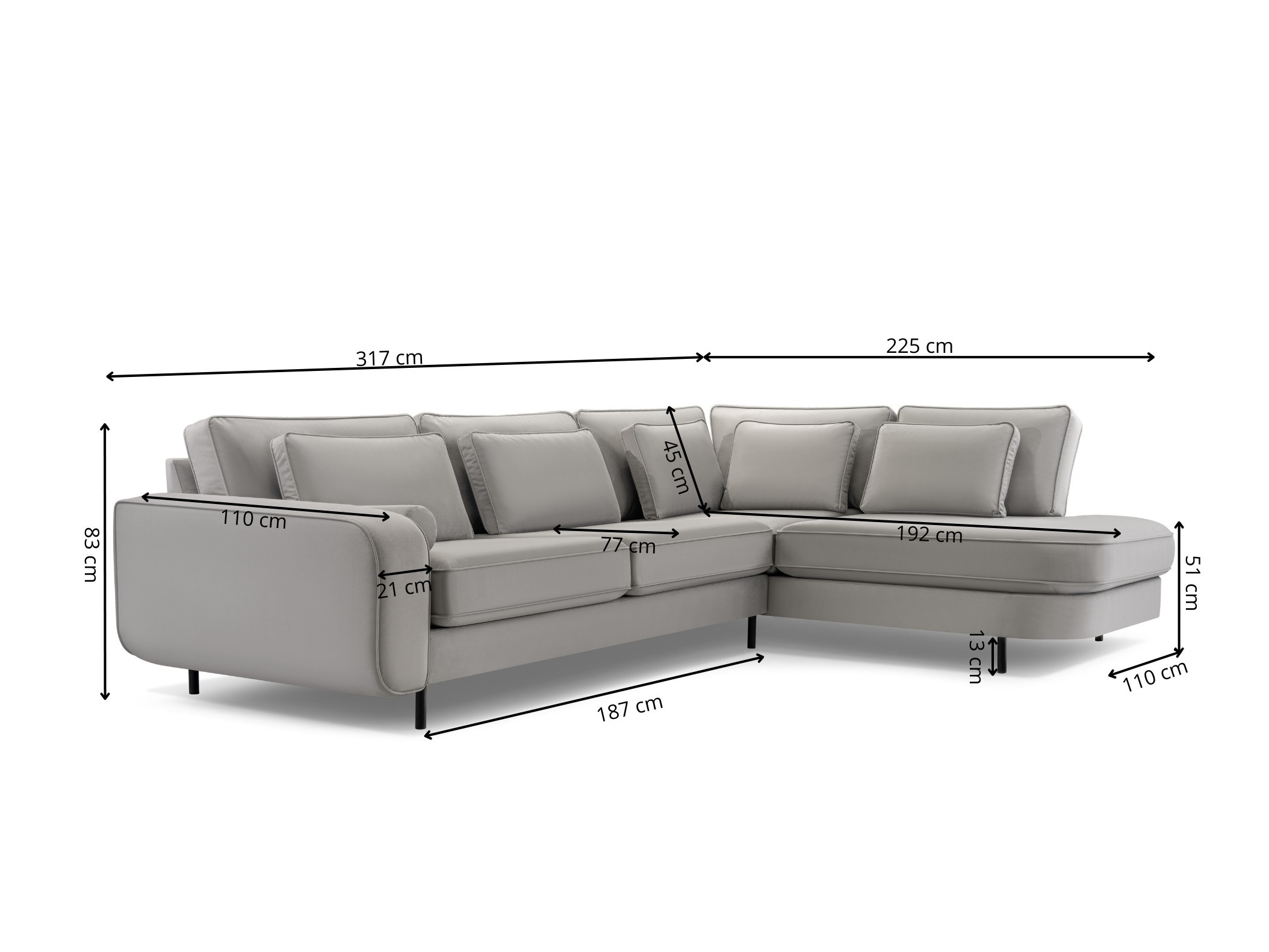 Ecksofa Lufkin 158 (Modo 2301)