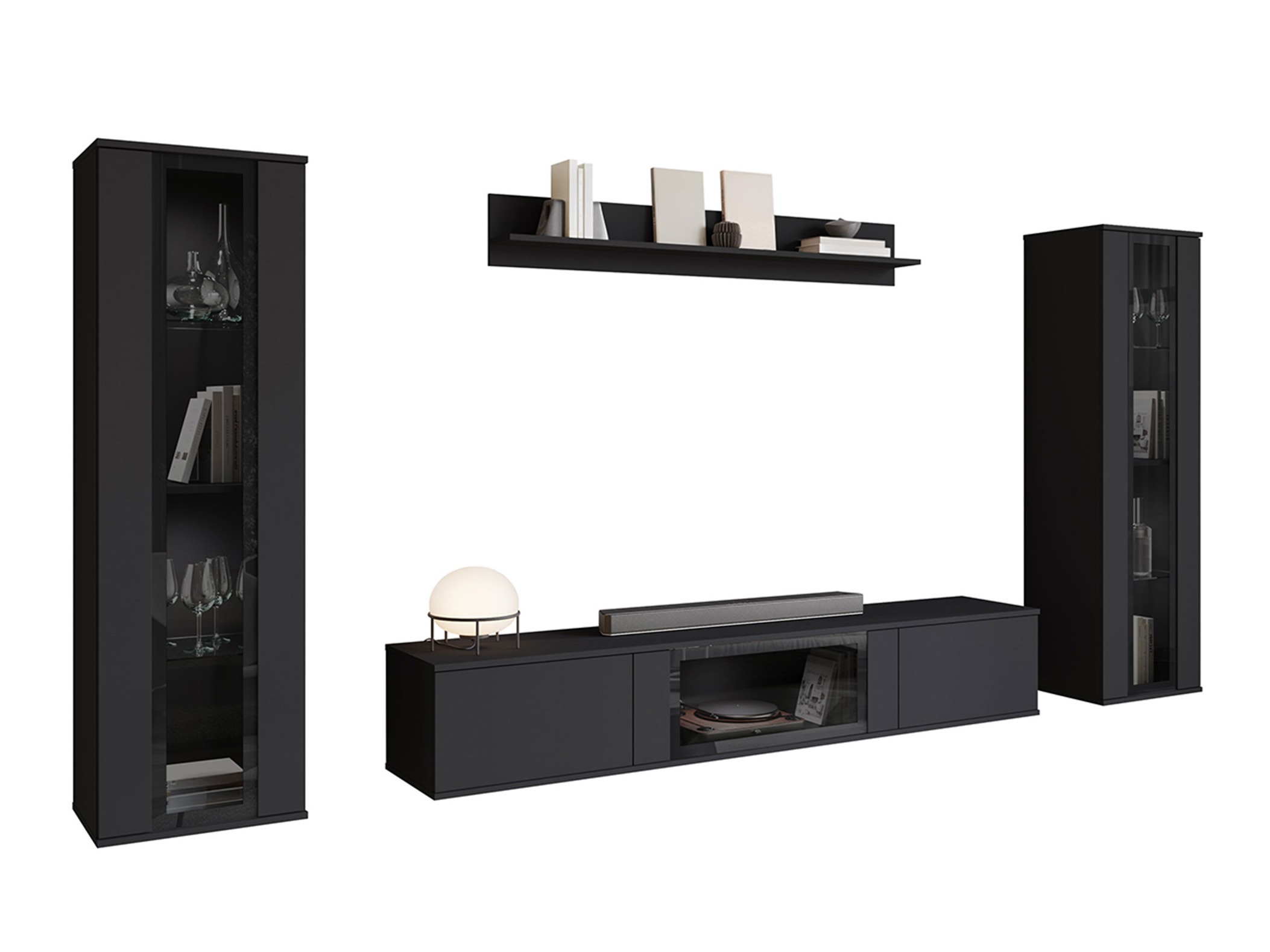Wohnzimmer-Set Torcame 103 (Schwarz)