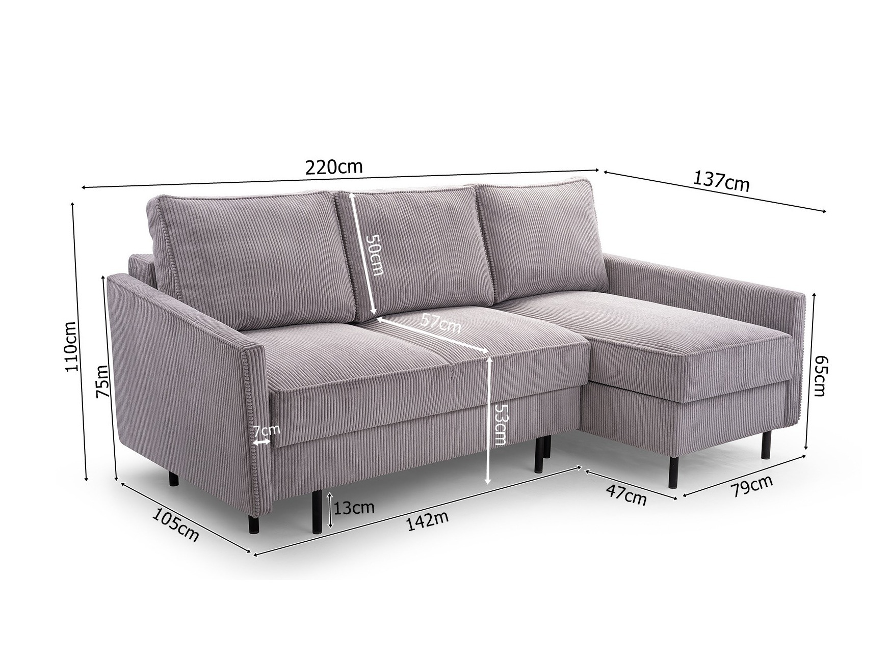 Ecksofa Lufkin 164 (Monolith 84)