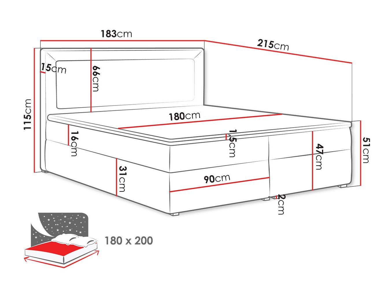 Boxspringbett Pomona 112 (Victoria 14 867)