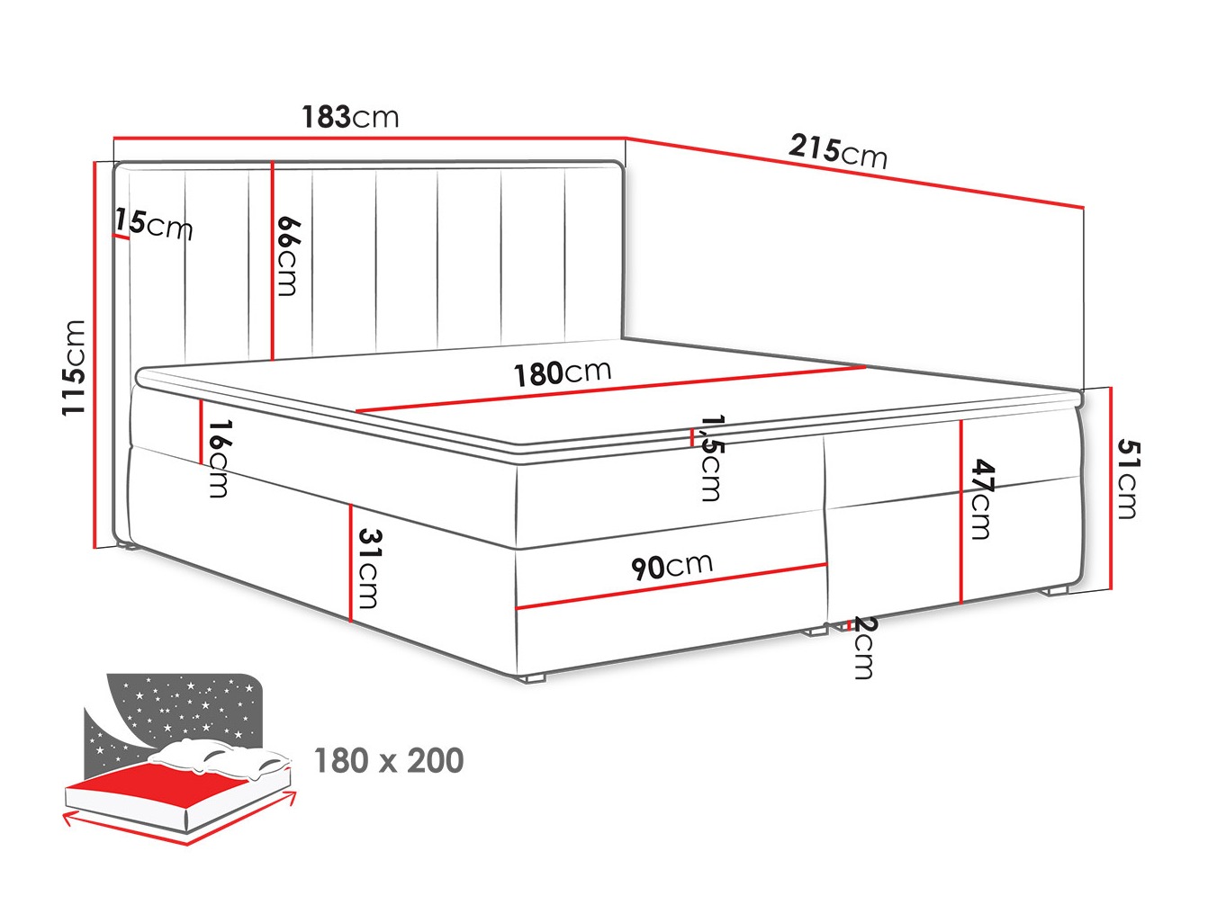 Boxspringbett Pomona 116 (Magic samt 2217)