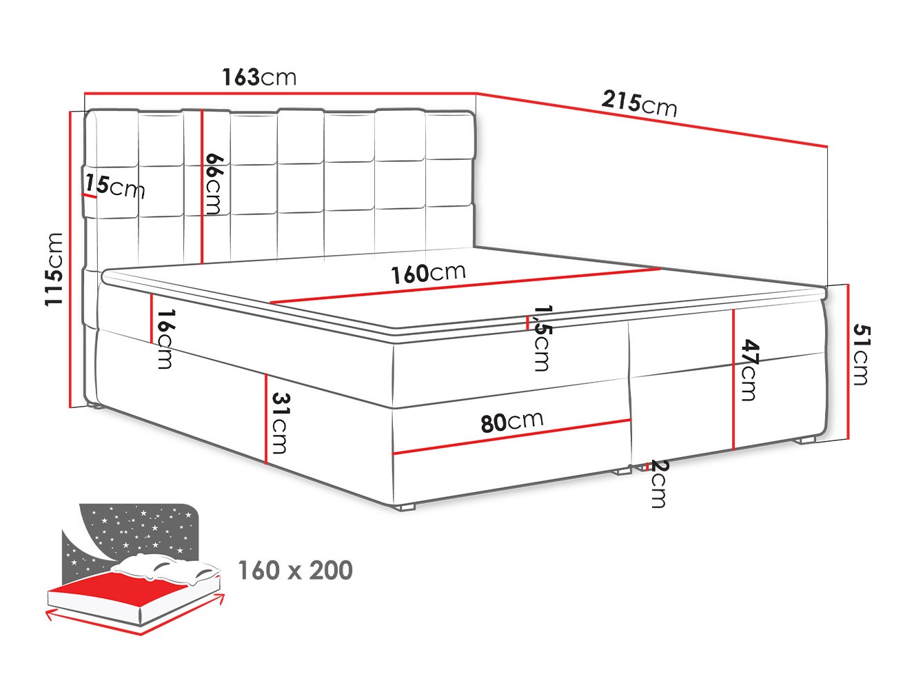 Boxspringbett Pomona 117 (Kronos 22)