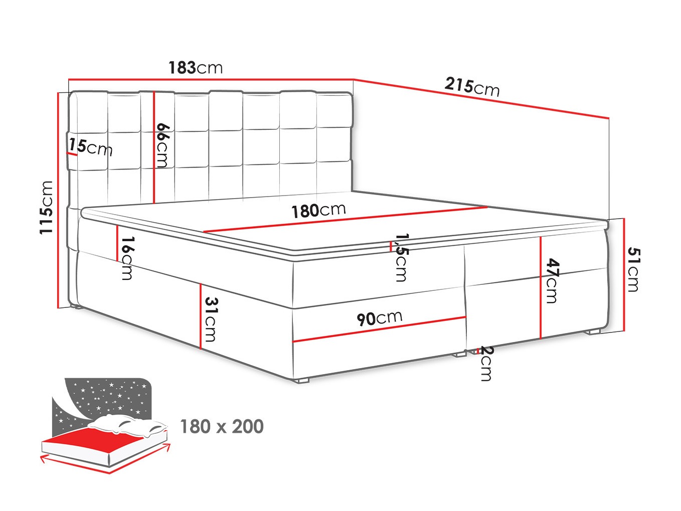 Boxspringbett Pomona 117 (Paros 05)