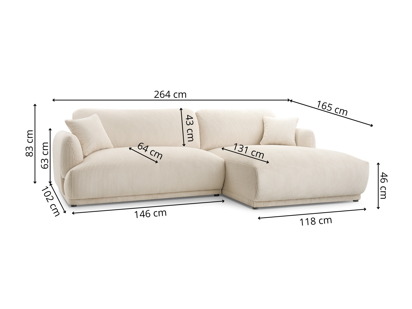 Ecksofa Lufkin 136 (Lincoln 03)