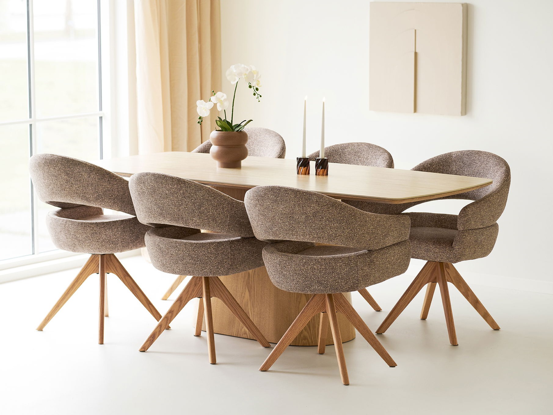 Tisch Brea 269 (Eichenholzoptik + Hell Travertine)