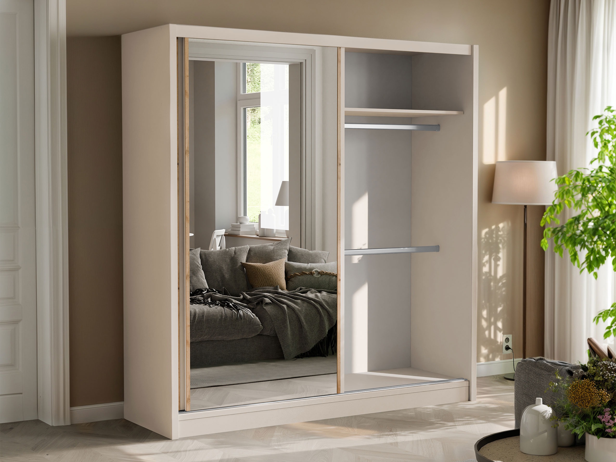 Kleiderschrank Honolulu 274 (Kaschmir + Wotan Eiche)