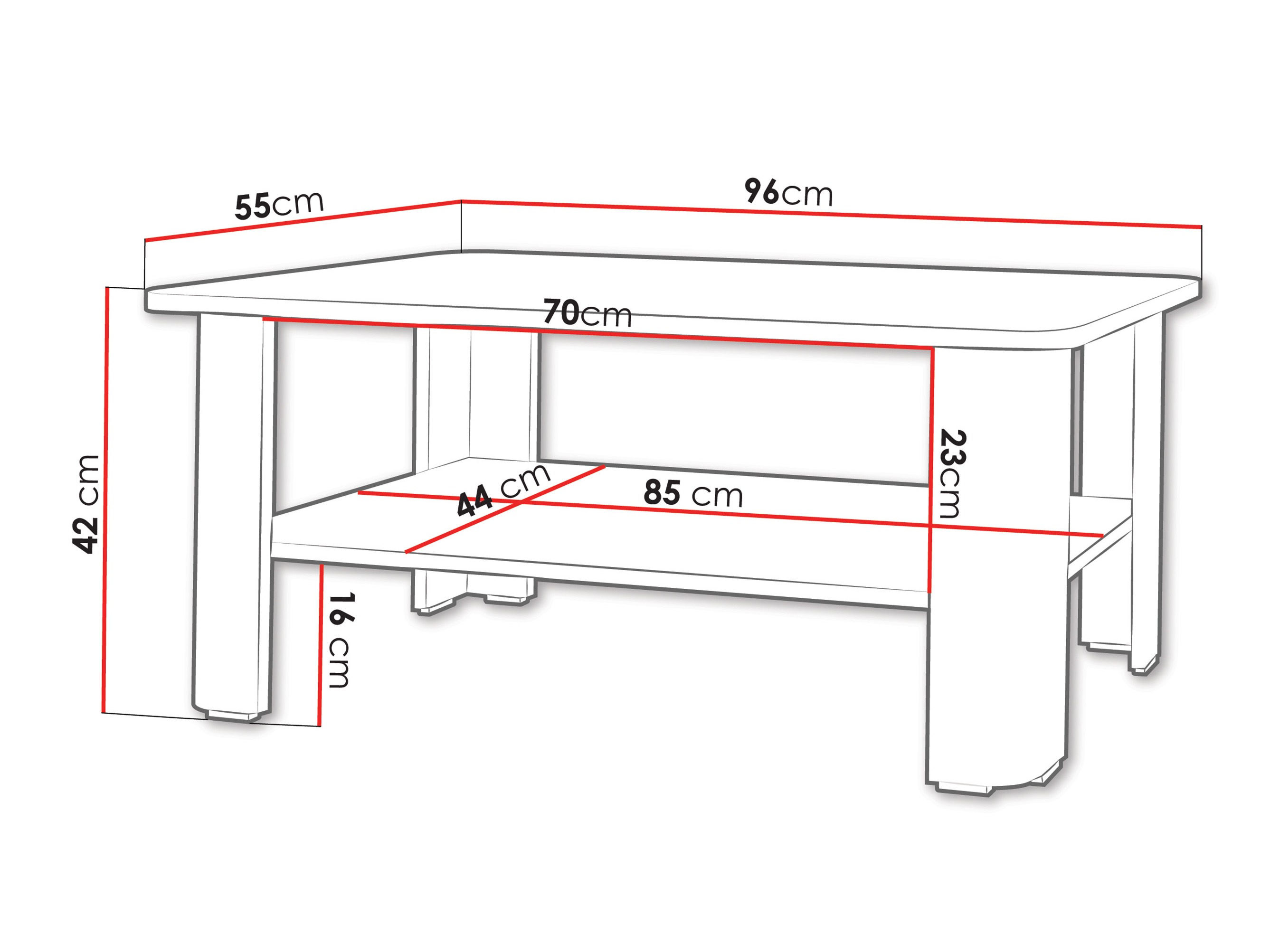 Couchtisch Charlotte 213 (Weiss)