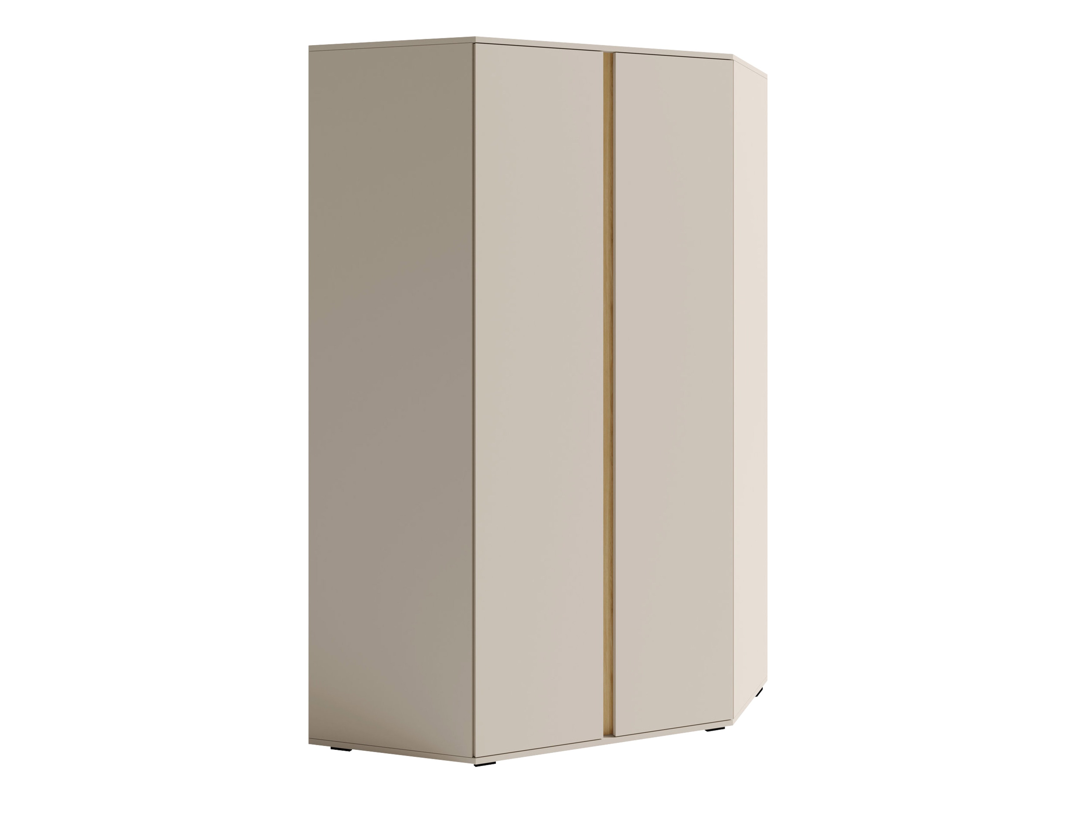 Eckkleiderschrank Fiosono 101 (Beige + Eichenholzoptik hell)