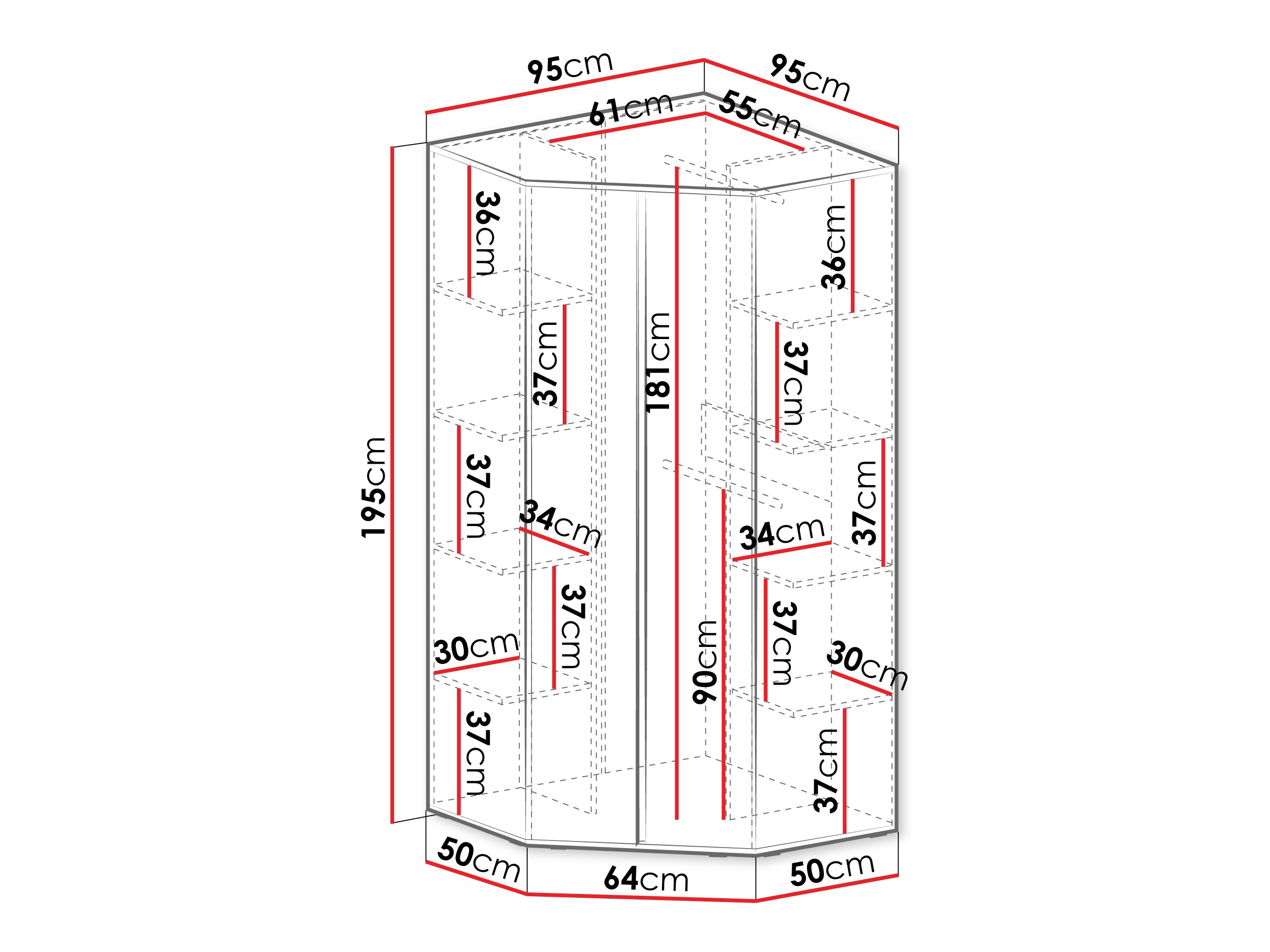 Eckkleiderschrank Fiosono 101 (Eukalyptus + Eichenholzoptik)