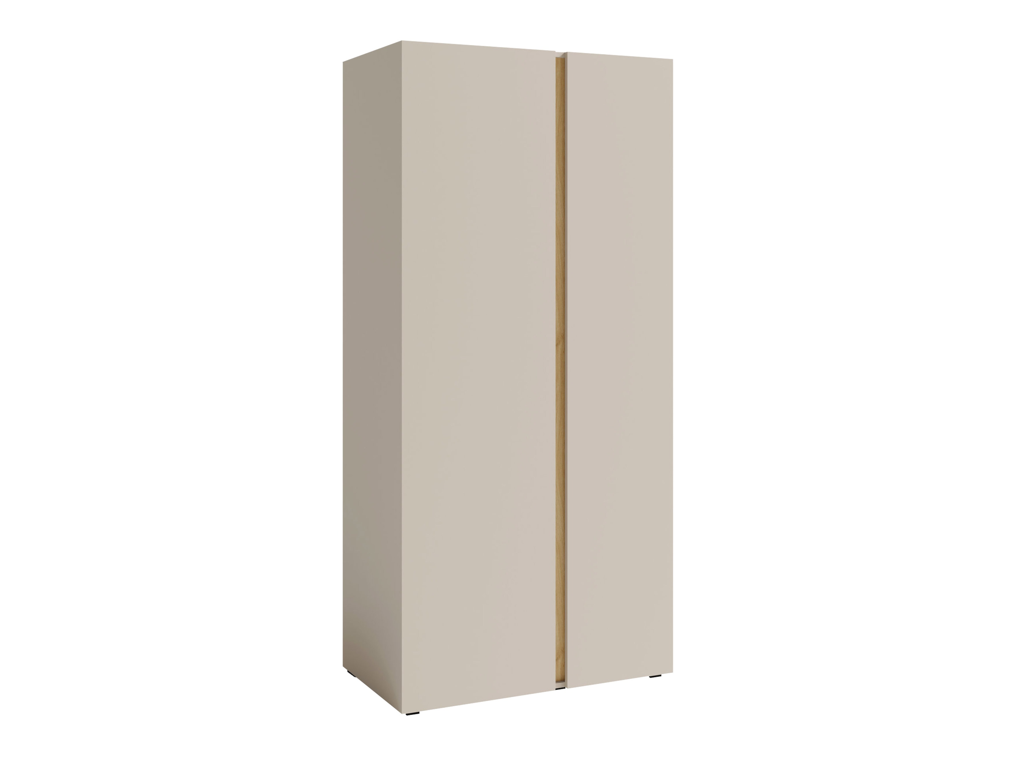 Kleiderschrank Fiosono 102 (Beige + Eichenholzoptik hell)