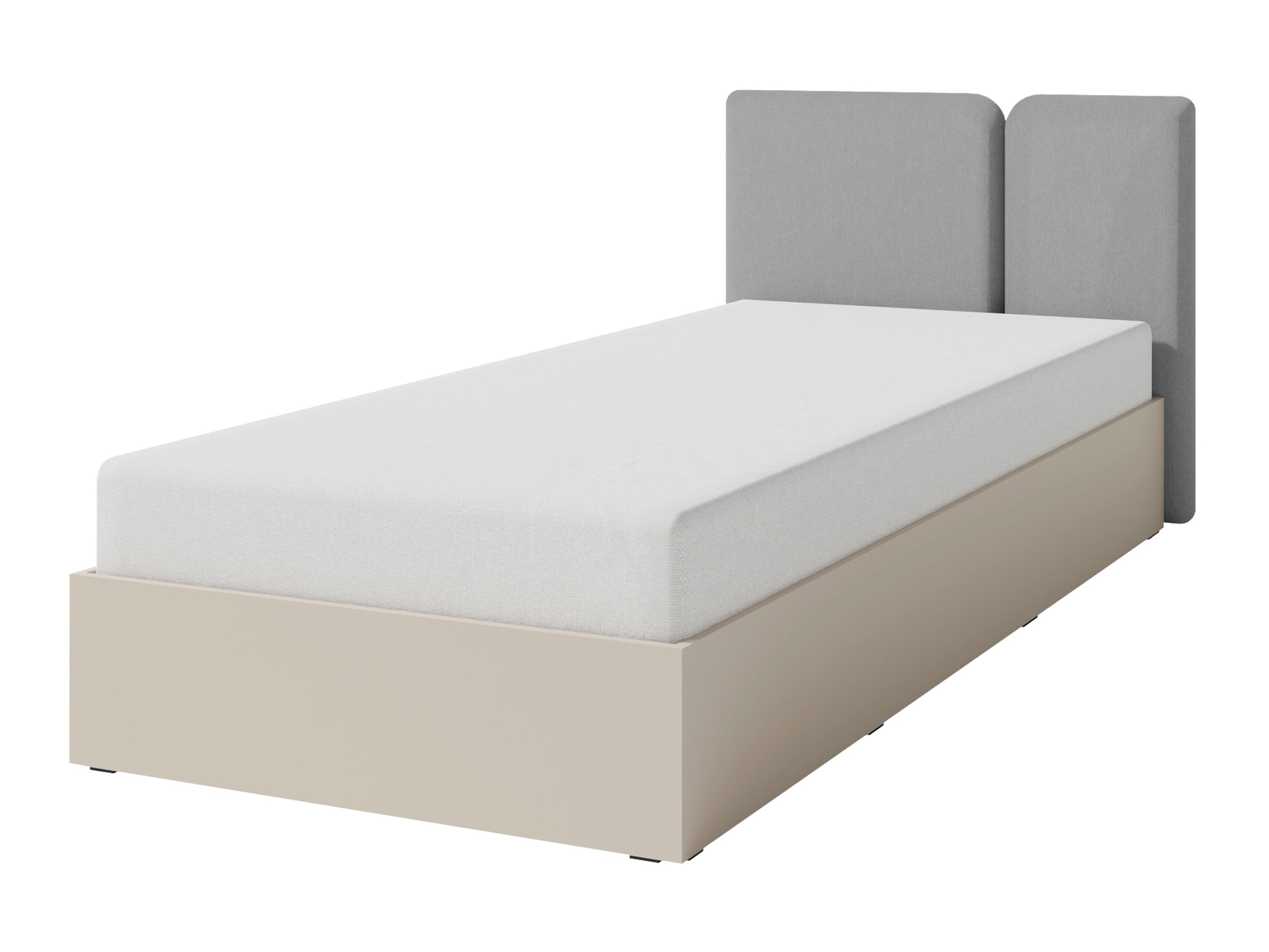 Bett Fiosono 112 (Beige + Eichenholzoptik hell)